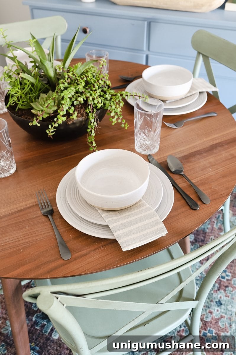 Refresh Your Small Dining Nook: 7 Quick Ideas 8 stoneware exposed clay dinnerware and bowl planter
