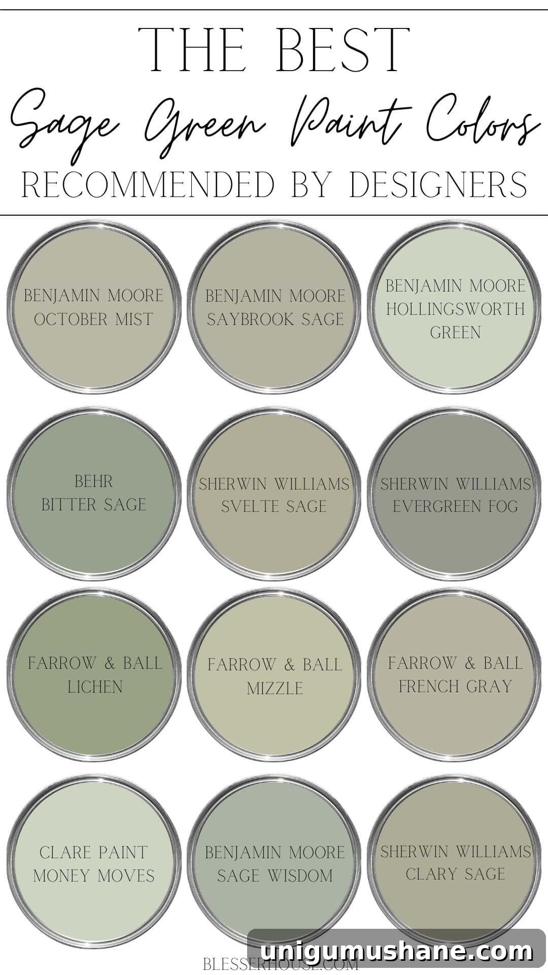 12 Sage Green Paint Colors for a Relaxing Room 2 The best sage green paint colors recommended by designers