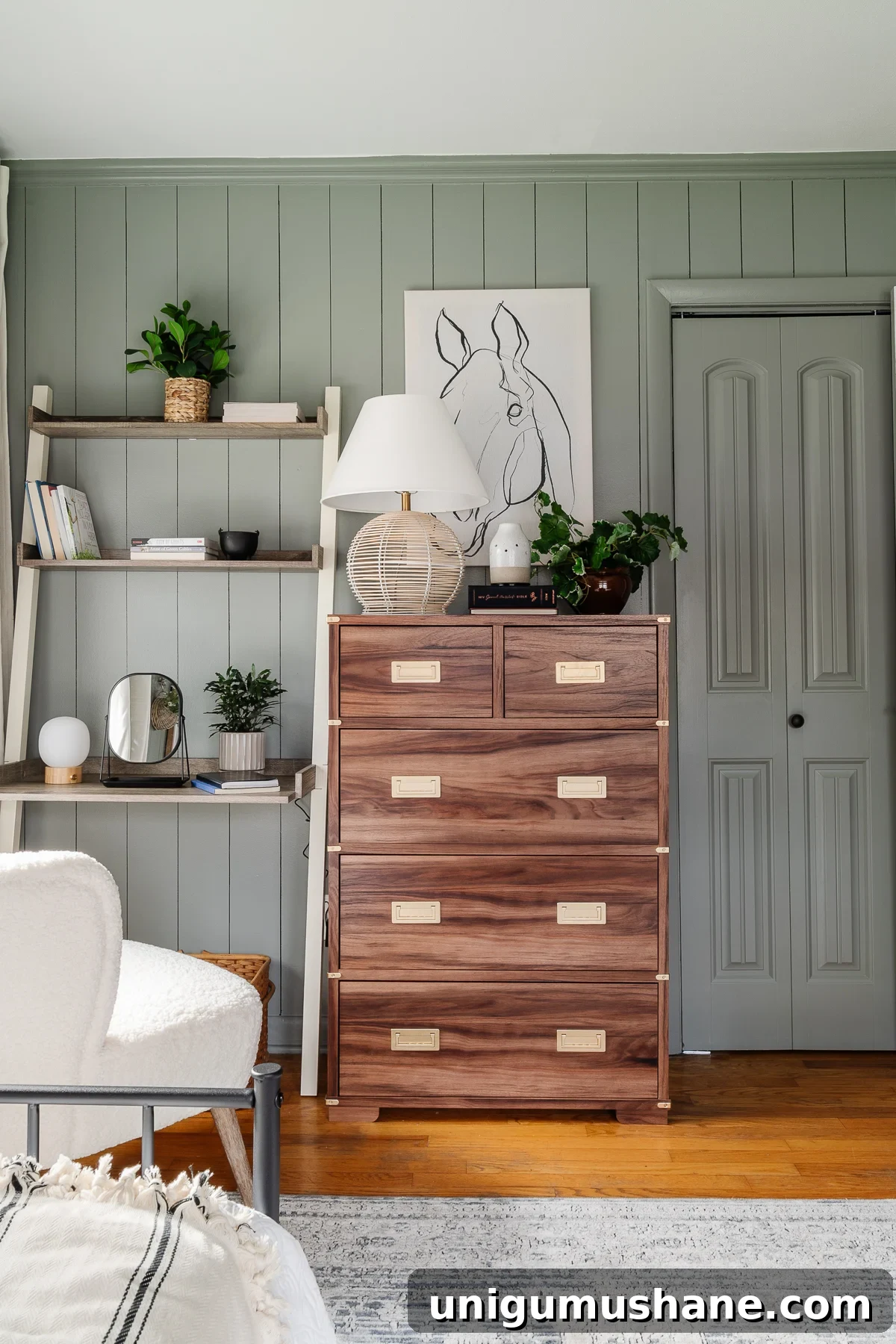 12 Sage Green Paint Colors for a Relaxing Room 3 Bedroom painted in Sherwin Williams Evergreen Fog sage green