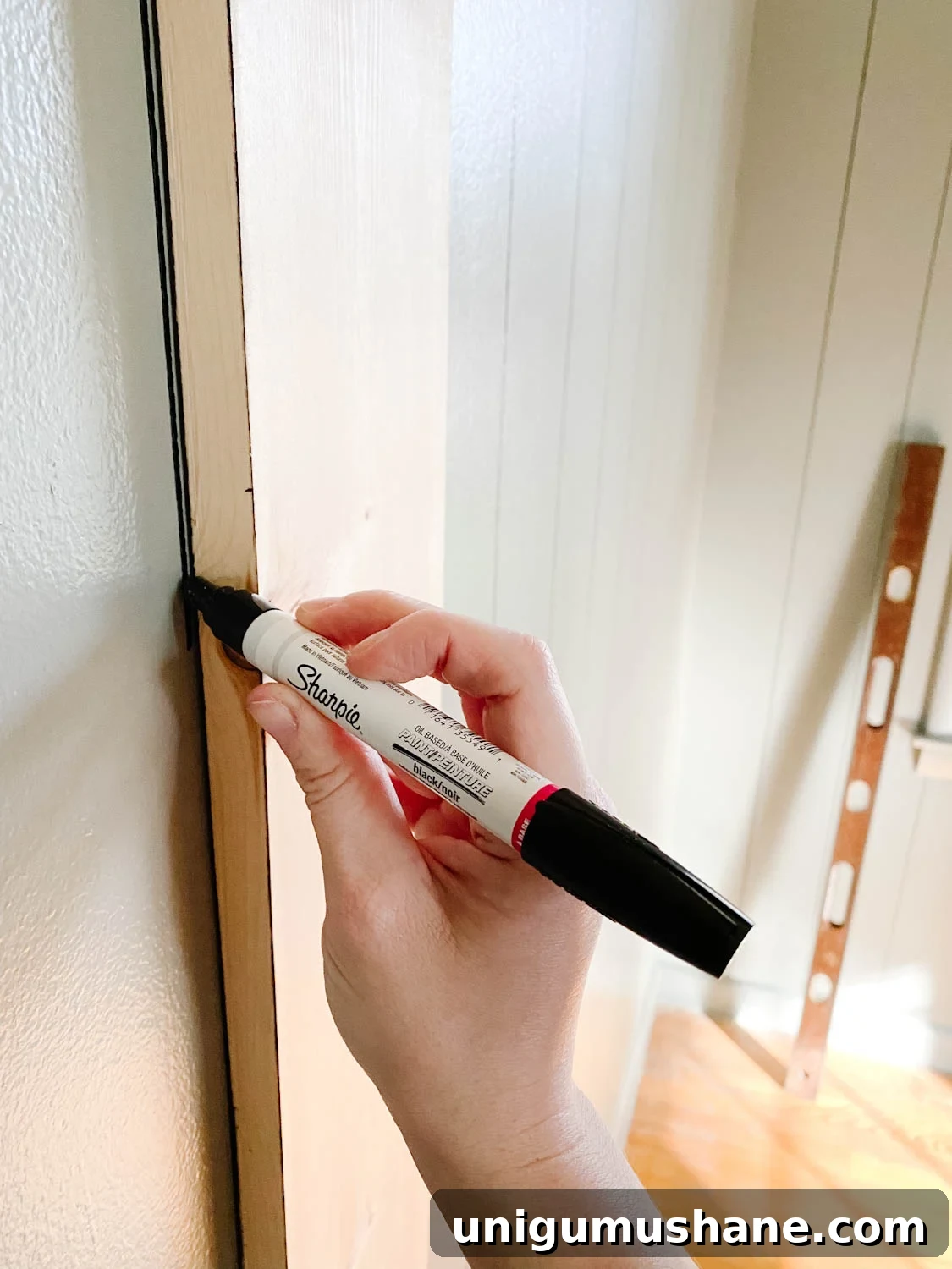 DIY Faux Wall Planking: Transform a Room for $20 4 using a Sharpie paint pen to make lines for faux wall planking