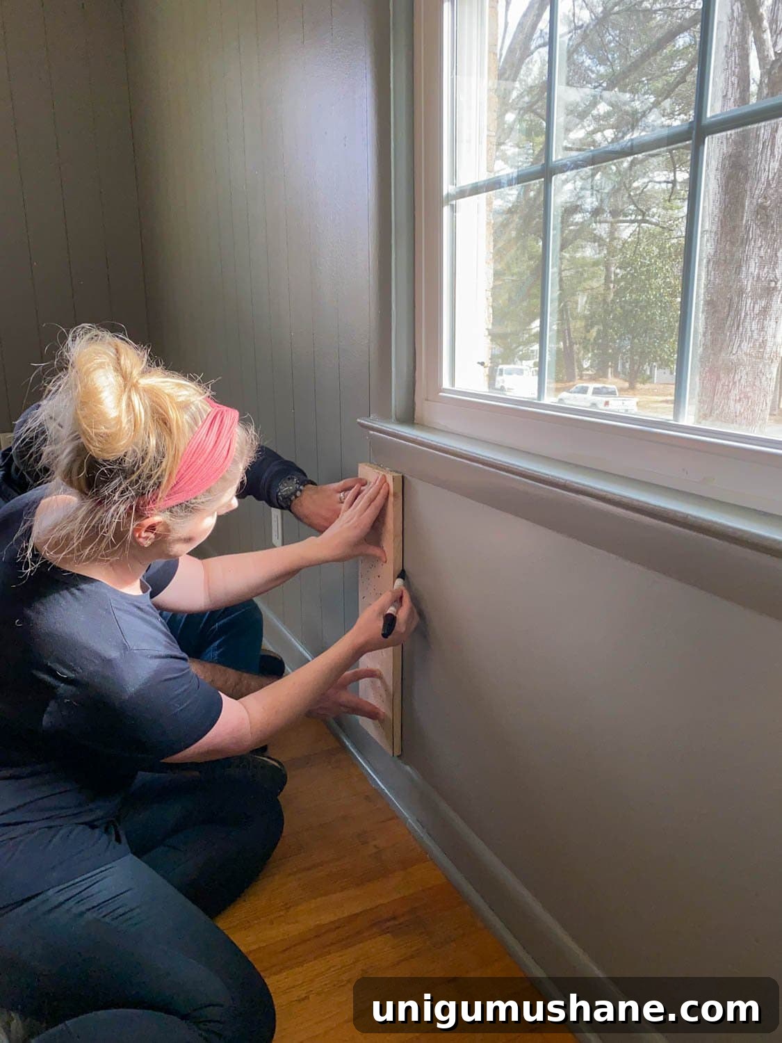 DIY Faux Wall Planking: Transform a Room for $20 9 Tracing 1x6 boards with Sharpie paint pens for faux wall planking