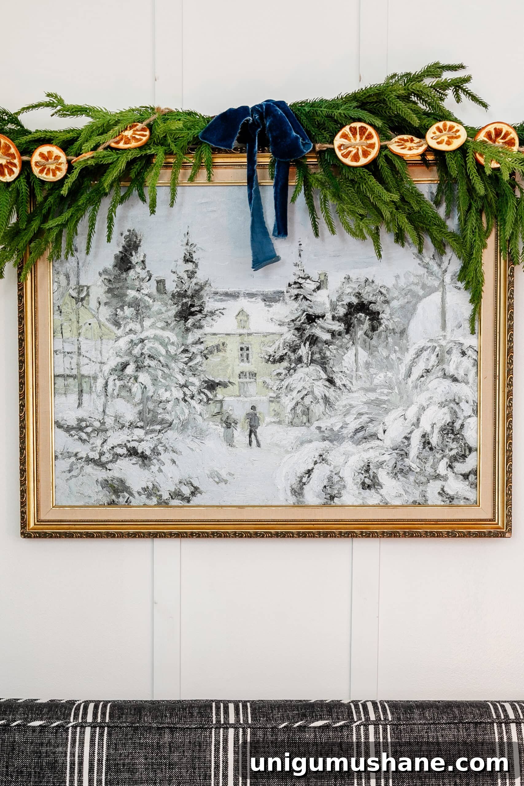 Shop Vintage Art Online and Print Digital Art at Home 7 winter art printed in a thrift store picture frame
