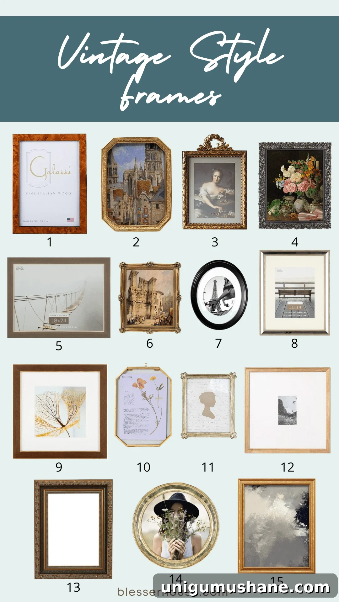 Shop Vintage Art Online and Print Digital Art at Home 9 vintage style picture frames