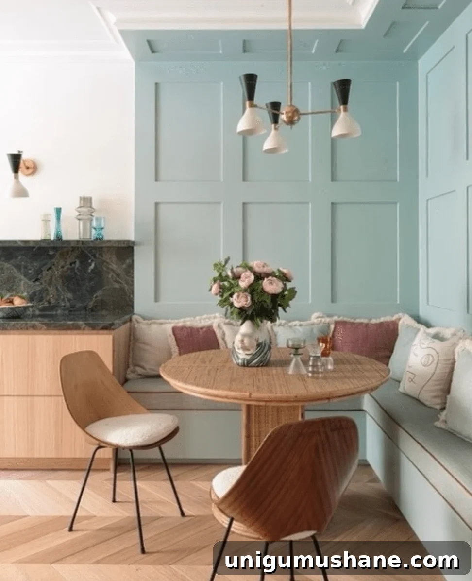 Breakfast Nook Design Ideas and Our Kitchen Phase 1 Inspiration 17 Let Wall Molding Steal the Show in a Kitchen Nook