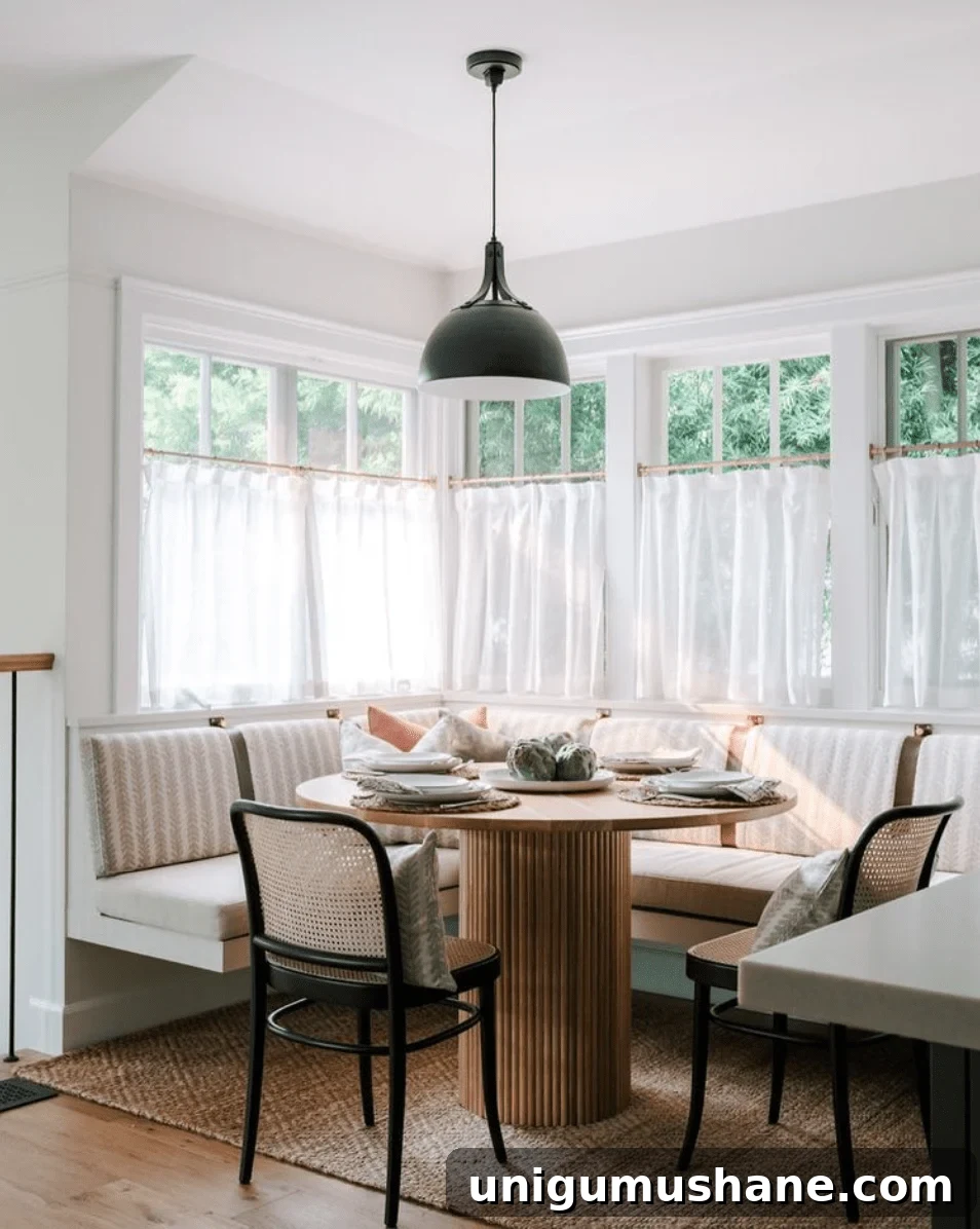 Breakfast Nook Design Ideas and Our Kitchen Phase 1 Inspiration 32 Cafe Curtains in a Dining Nook