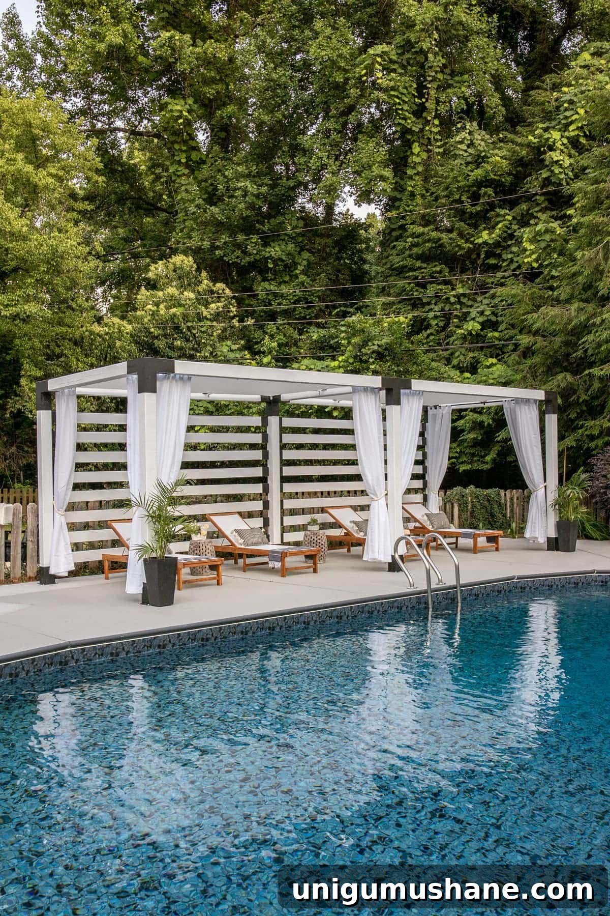 How to Clean Outdoor Cushions and Patio Furniture 12 DIY pool cabana pergola