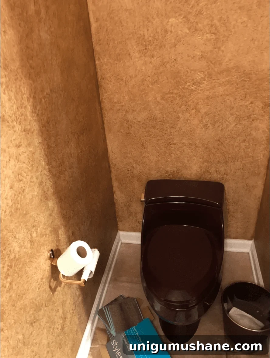 Small Modern Powder Room Makeover for Your Bachelor Pad 5 powder room before