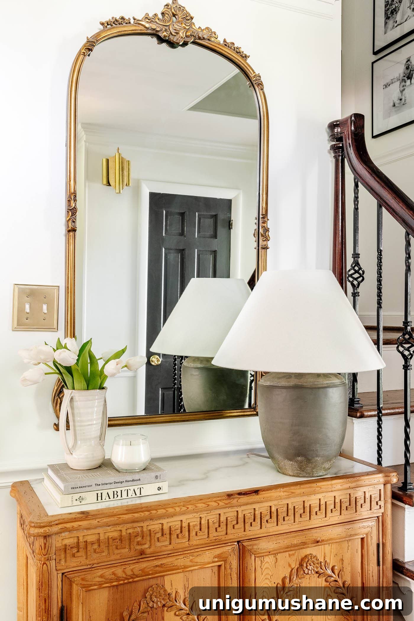 Style an Entry Table Like a Pro: Step-by-Step Guide 8 adding a candle on a foyer table