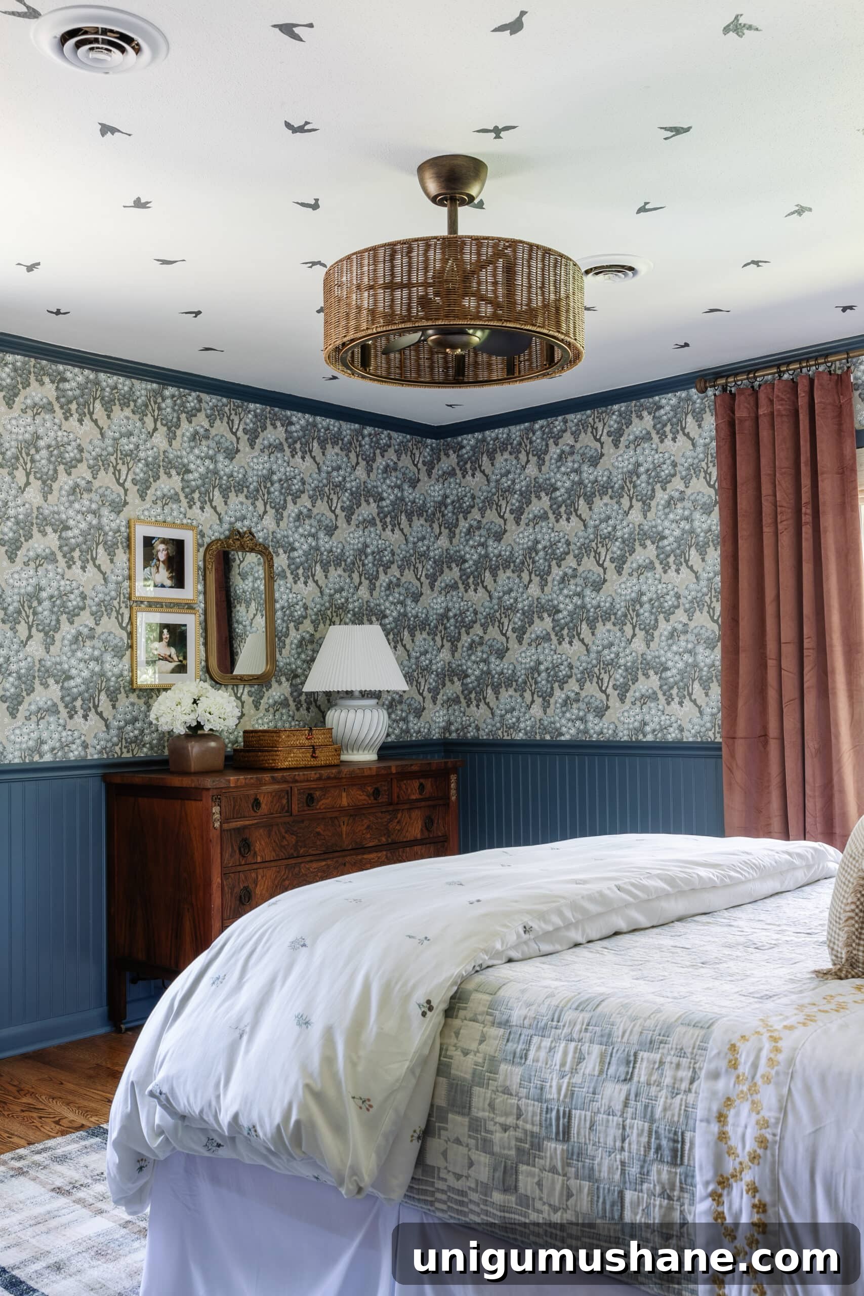 Favorite Fandeliers (Fan Chandeliers) We Own and Love 4 wicker bladeless ceiling fan in a bedroom