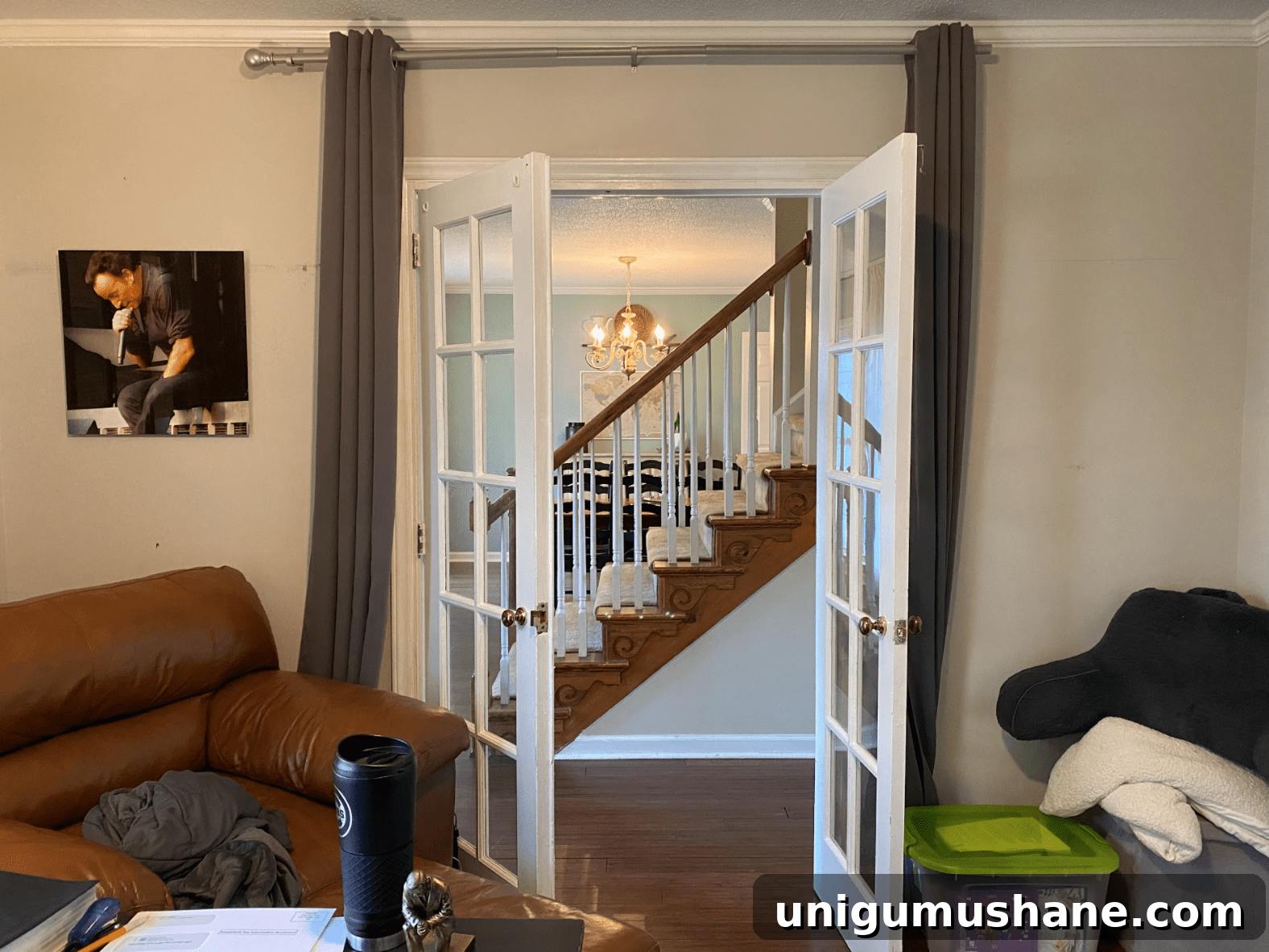 home office french doors before