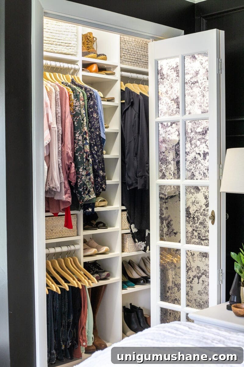 DIY built in closet shelving using IKEA bookcases