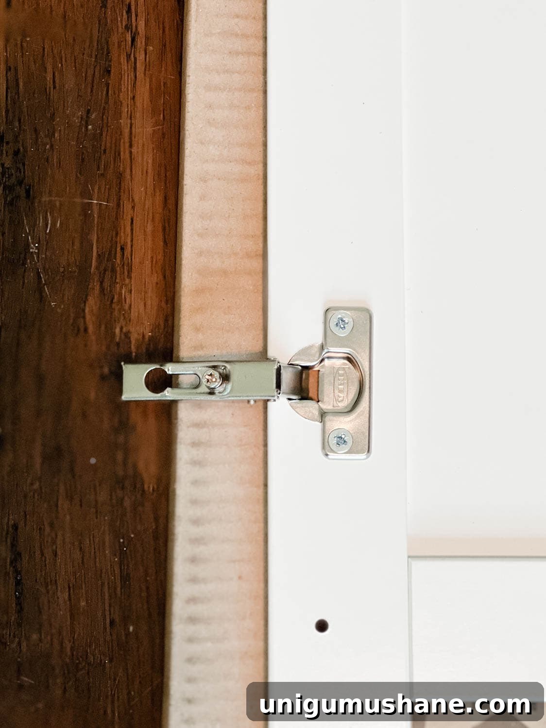 Convert IKEA Billy Bookcases into Built-In Bookshelves 33 hinges screws to Oxberg doors for hanging to shelves