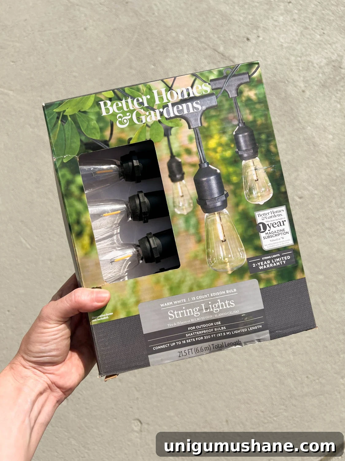 How to Hang Outdoor String Lights Anywhere in Your Backyard 19 shatterproof LED string lights in a box