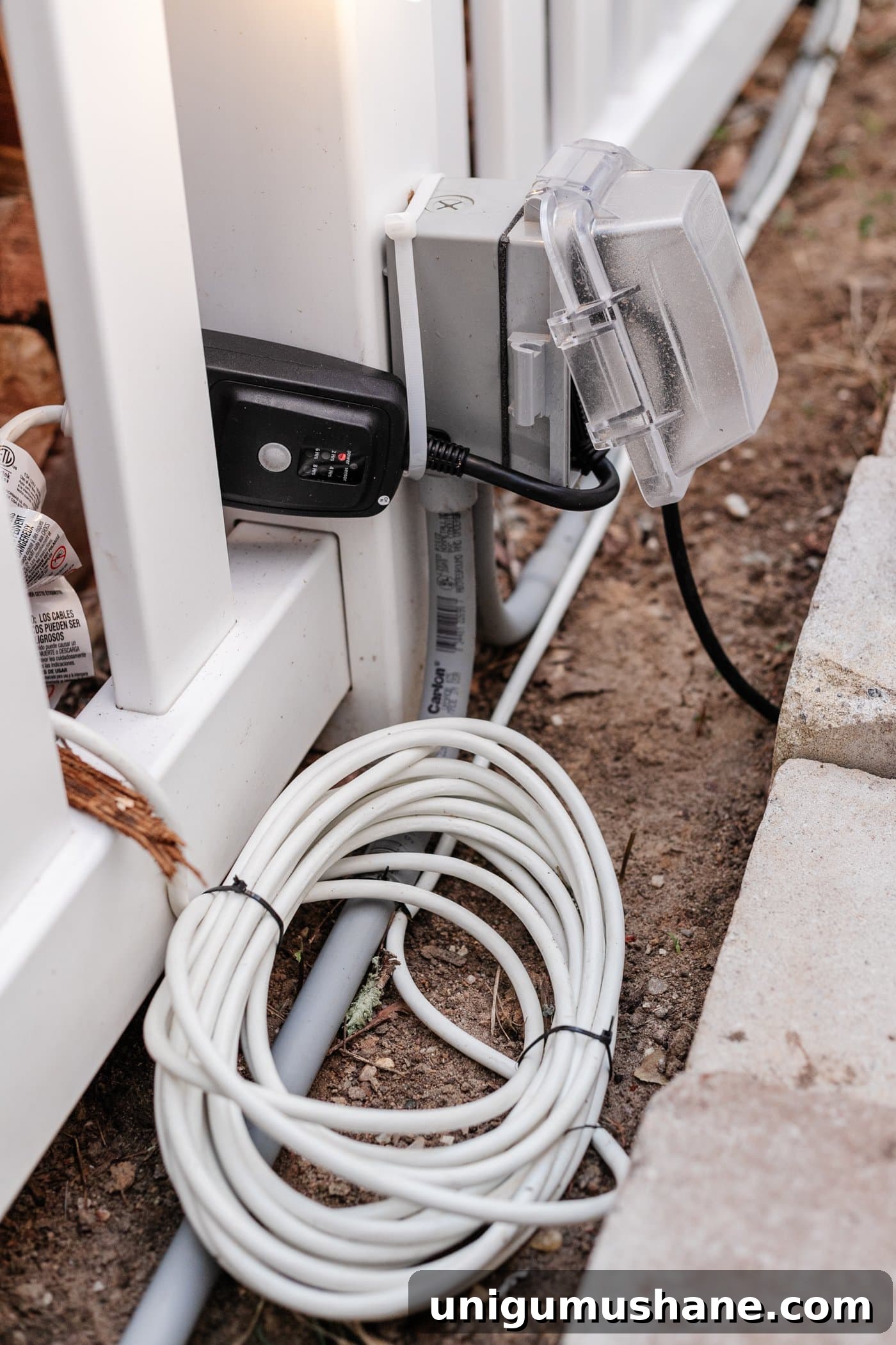 How to Hang Outdoor String Lights Anywhere in Your Backyard 33 outdoor outlet, outdoor timer, and extension cord
