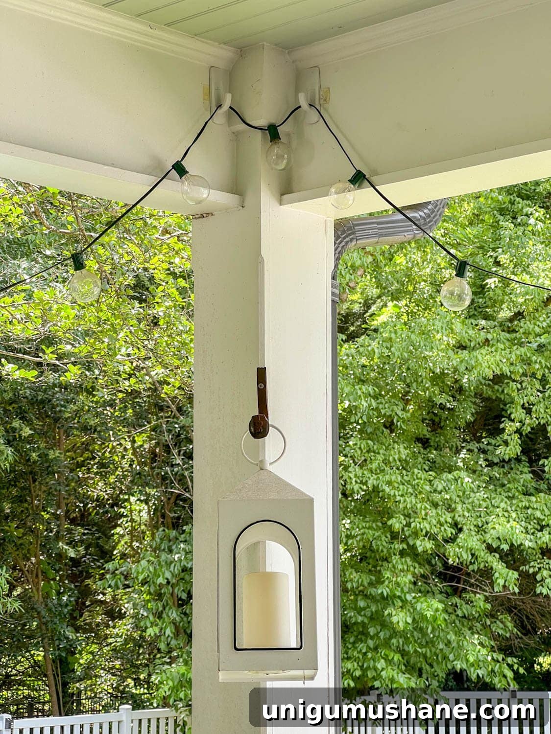 How to Hang Outdoor String Lights Anywhere in Your Backyard 38 porch string lights hanging from Command hooks