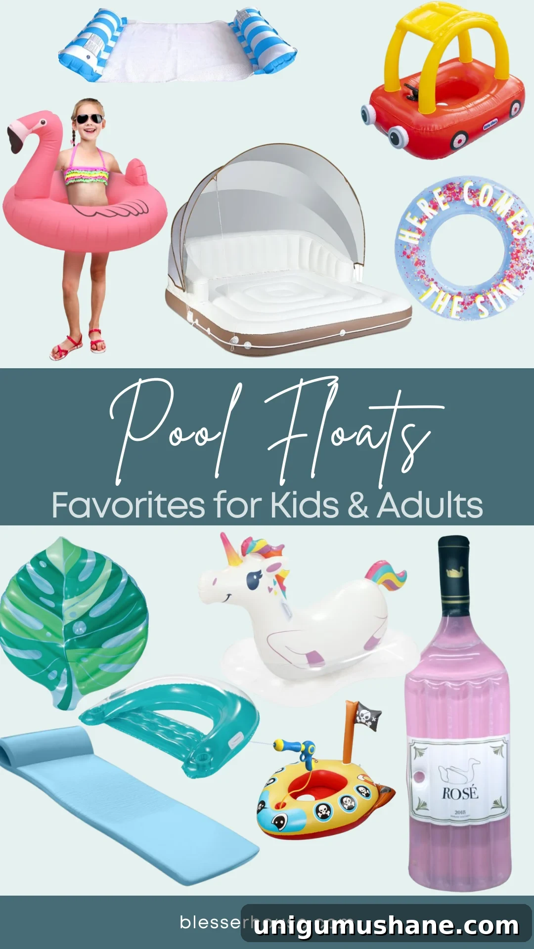 Must-Have Pool Toys for Kids and Adults This Summer 15 collage of the best pool floats for adults and kids
