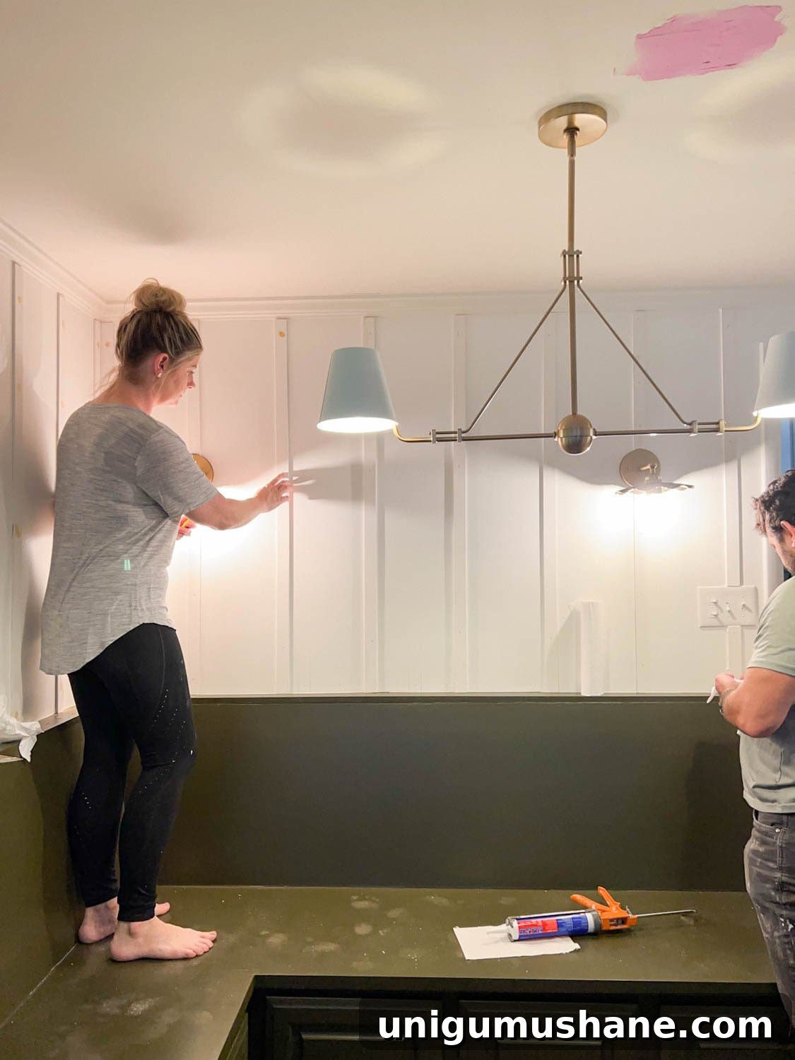 caulking and wood filling lattice strips