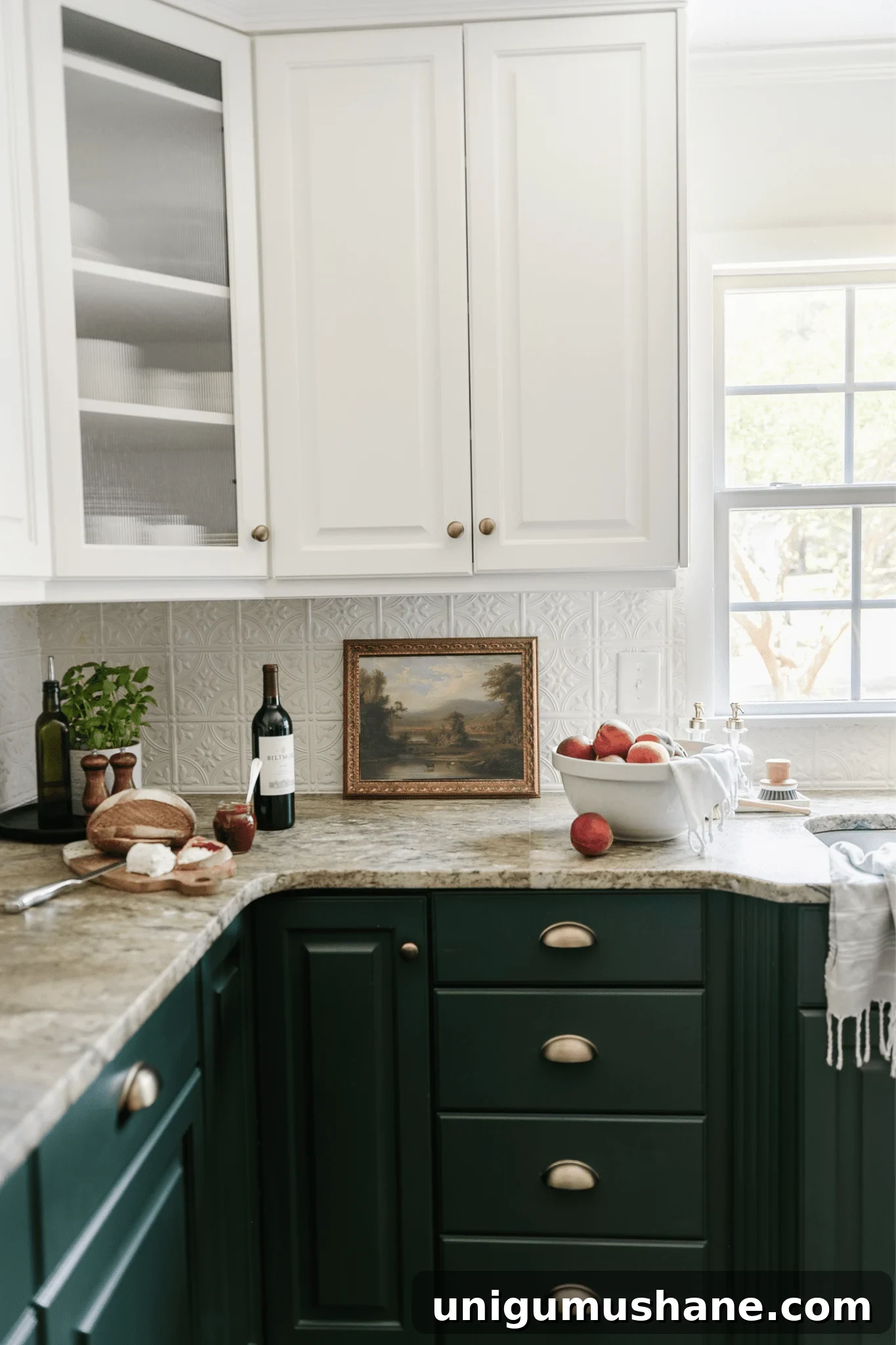 Free Oil Painting Prints for Kitchen Wall Art 7 framed landscape oil painting print as kitchen art on a countertop