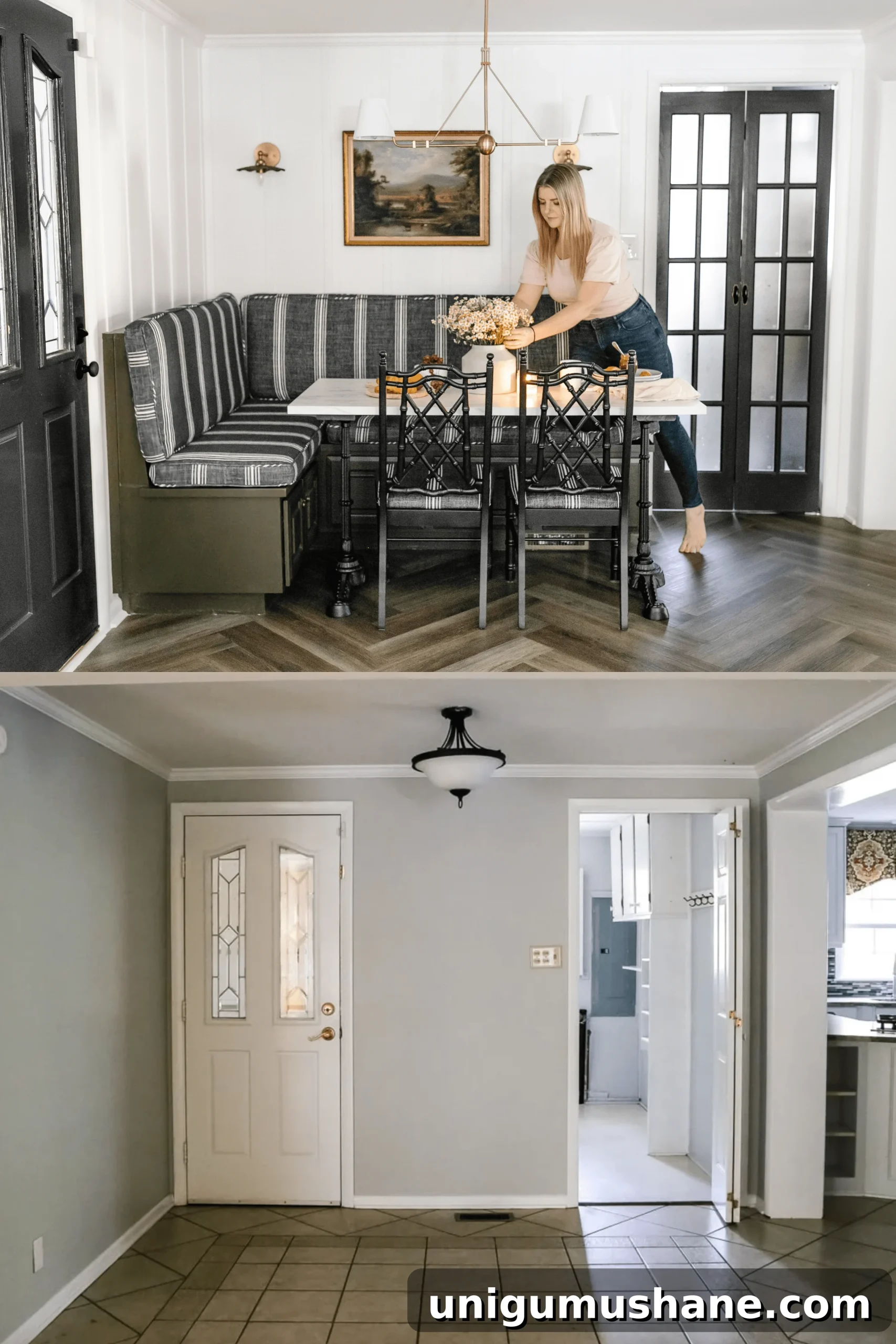 breakfast nook before and after