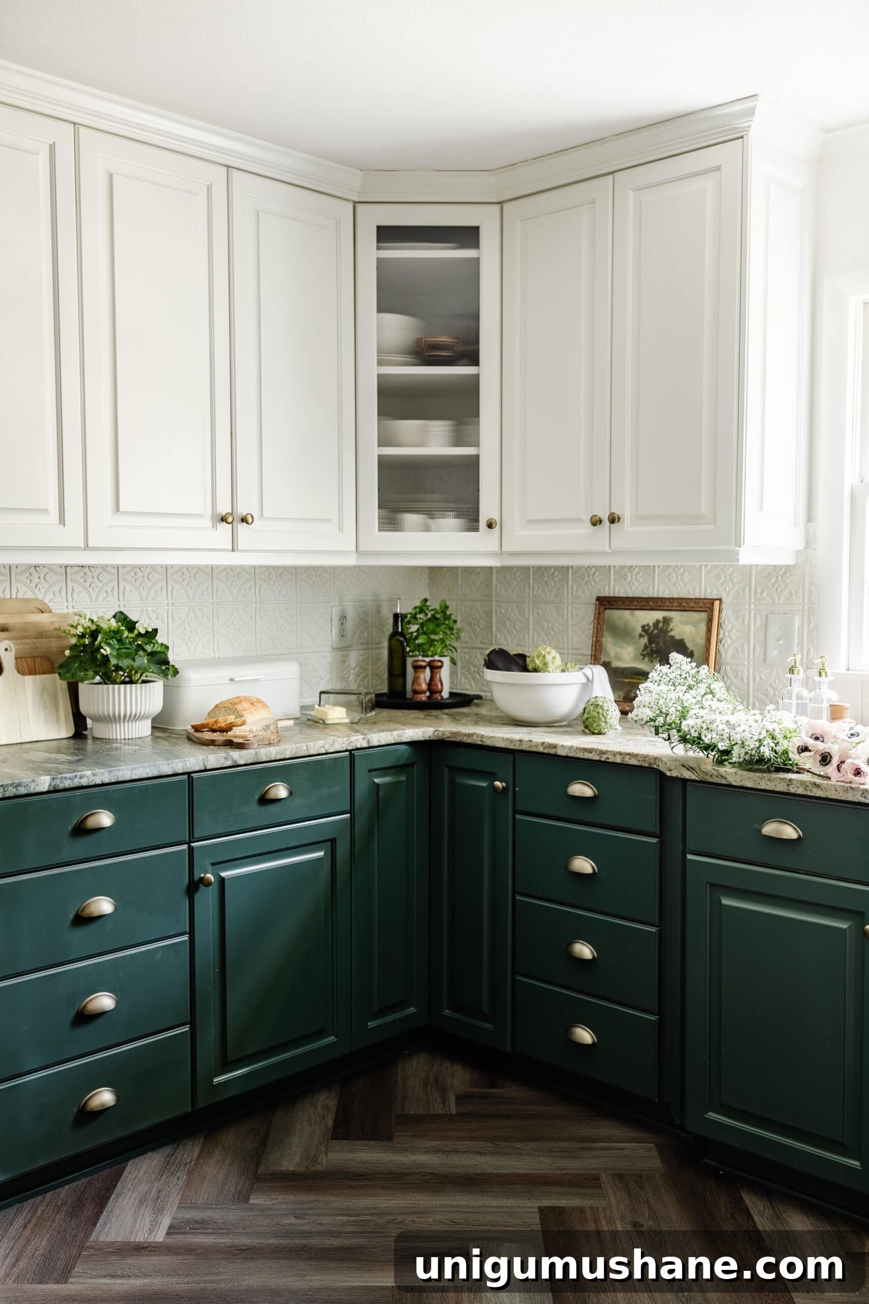 corner kitchen cabinets with countertop decor