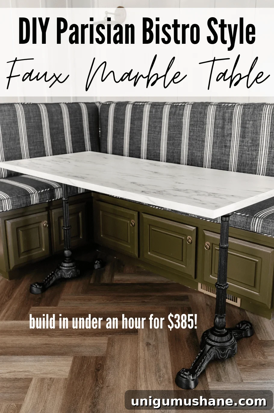 DIY Faux Marble Dining Table