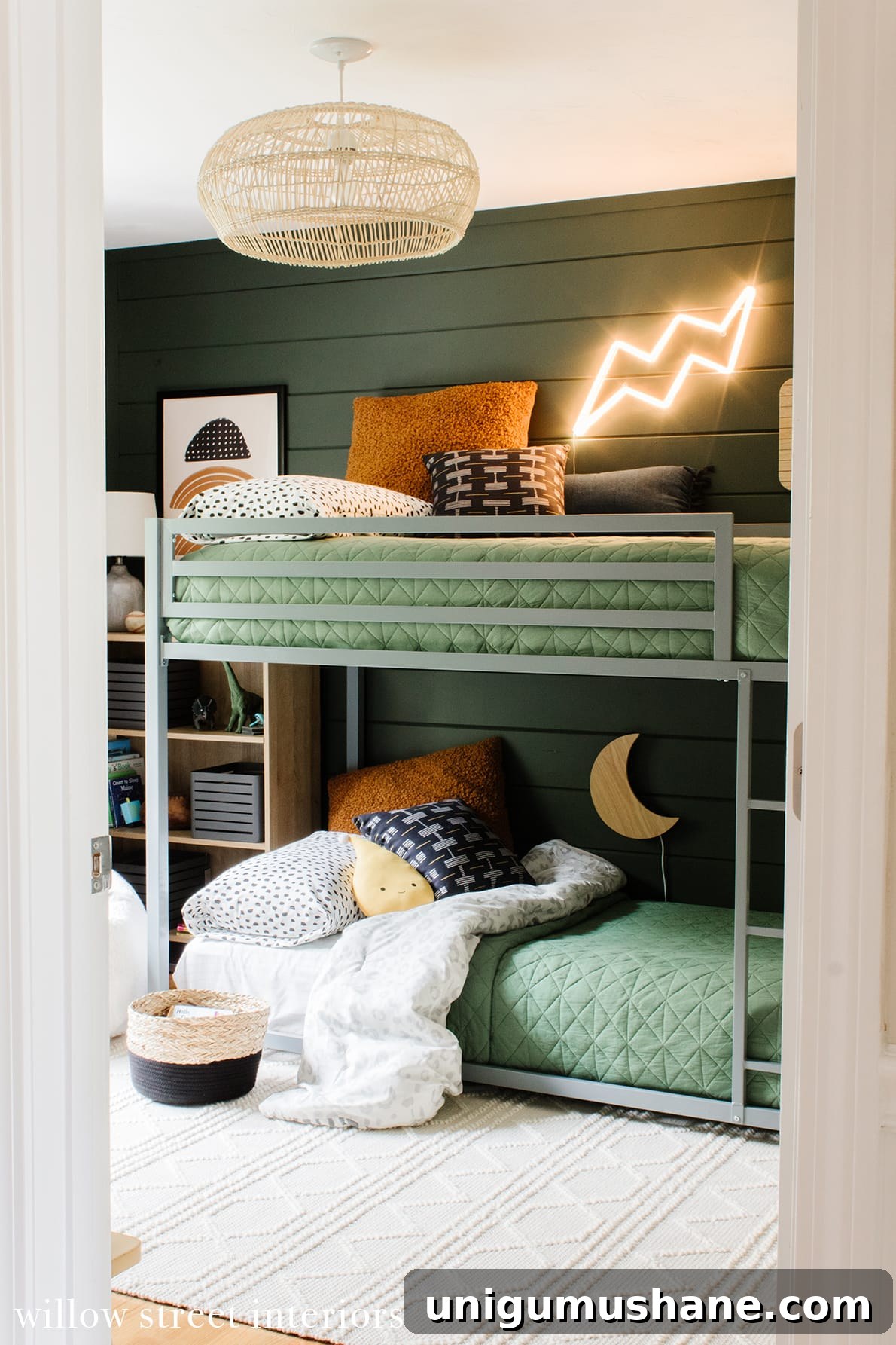 Space-Saving Bunk Bed Ideas for Small Bedrooms 6 gender neutral modern bunk beds with plug in wall lights