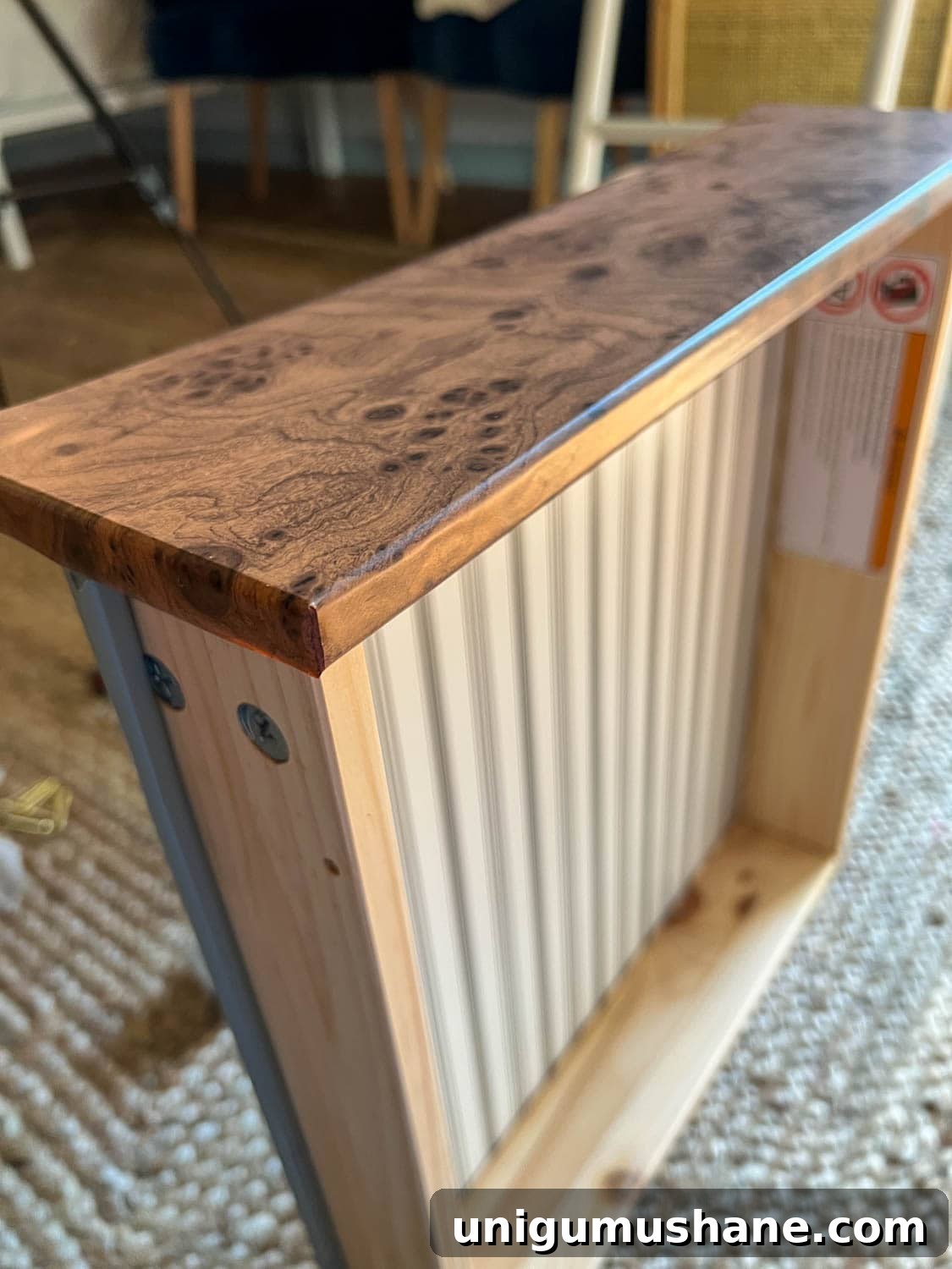 Transform an IKEA Dresser with Burl Wood Contact Paper 12 wrapped dresser drawer in contact paper