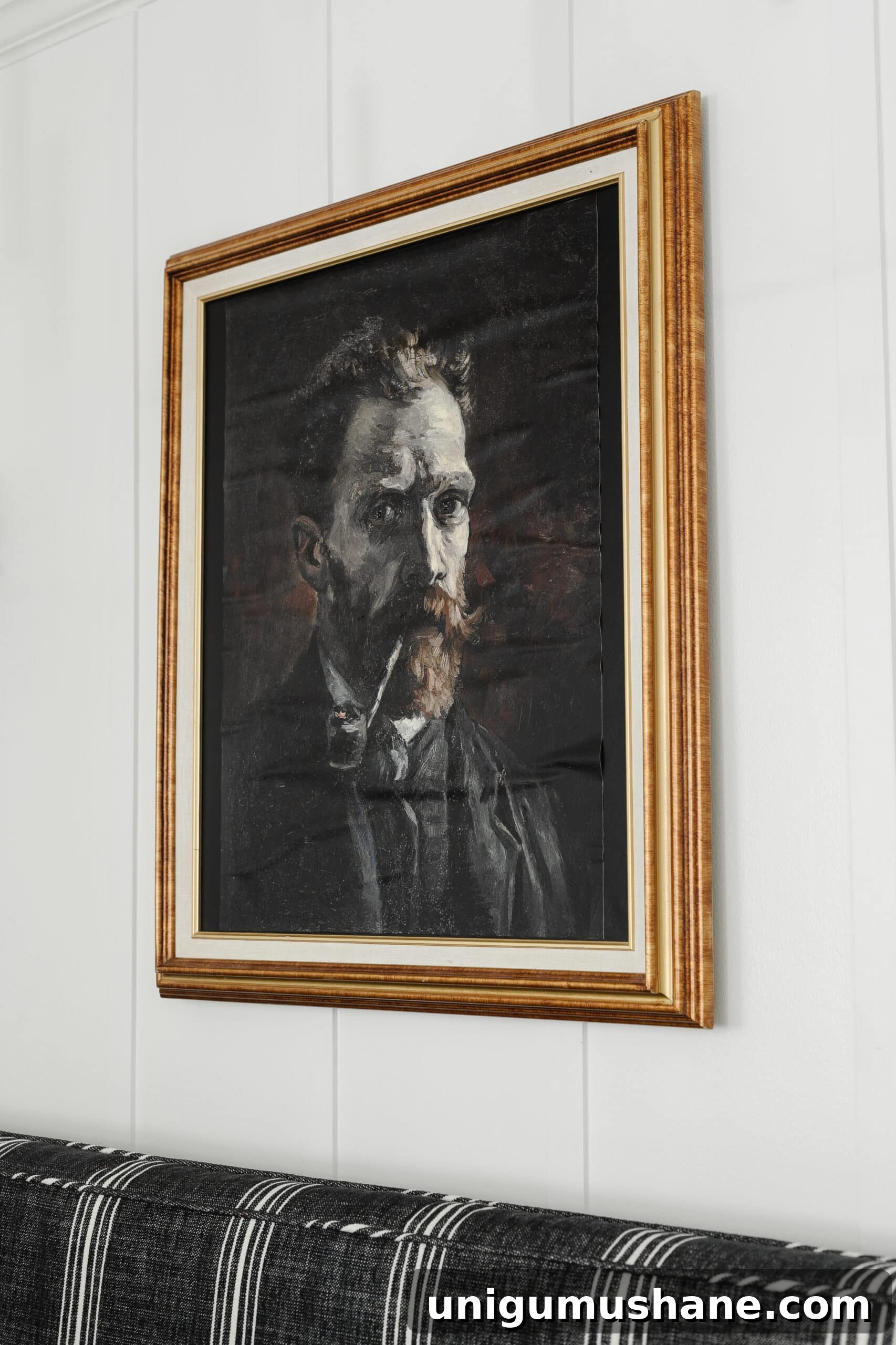 DIY Spooky Halloween Decor Using a Thrifted Picture Frame 10 old creepy art portrait for Halloween wall decor in a gold picture frame