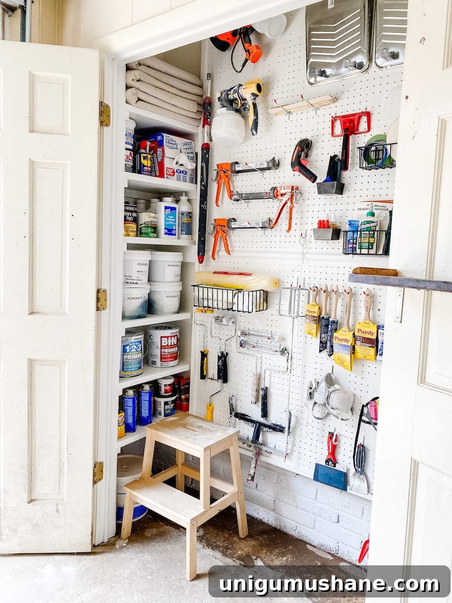 Smart Garage Storage Ideas to Maximize Space 25 paint storage organization in a closet