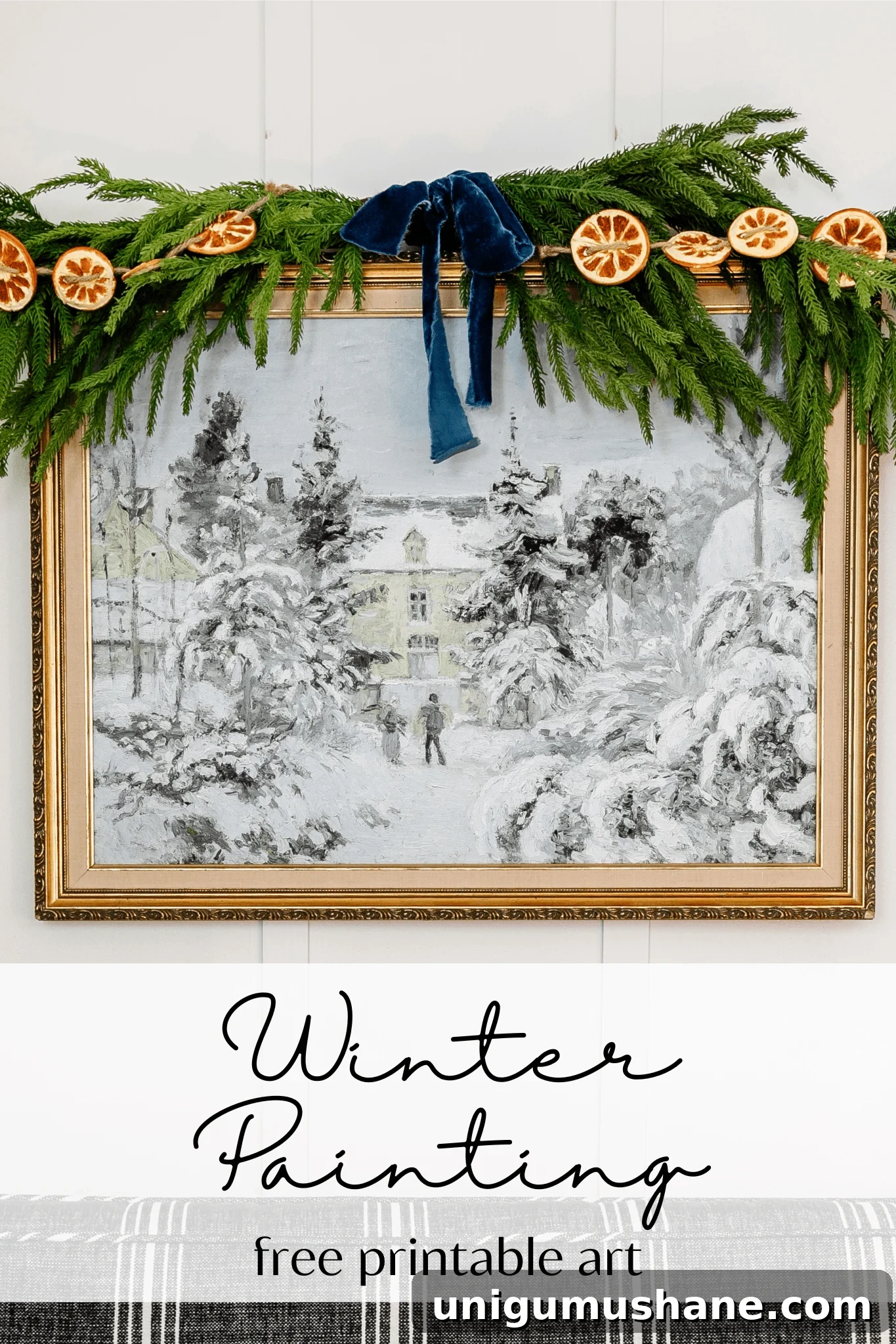 Free Winter Art Printable You Can Frame Anywhere 2 winter art printable in gold frame