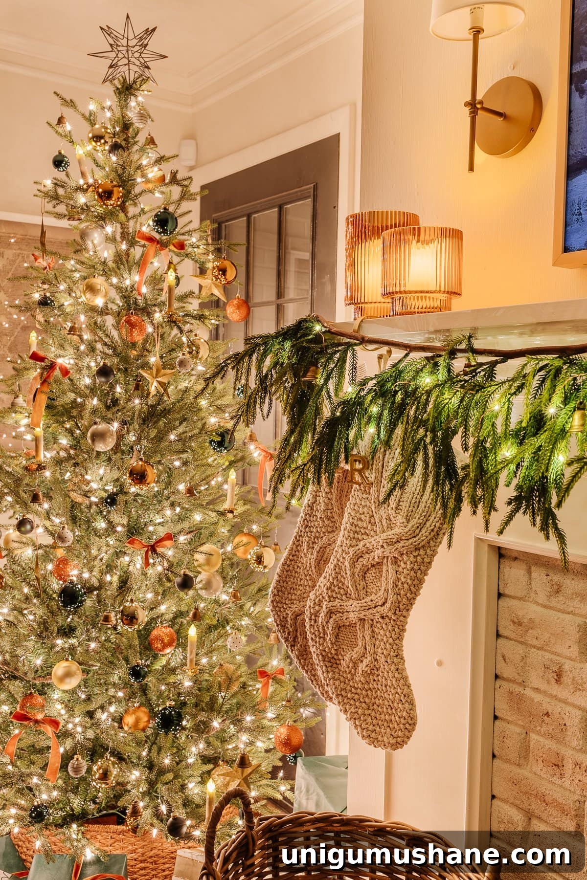Top Battery-Powered Christmas Lights to Buy on Amazon 3 battery operated twinkle lights and candles in a mantel and Christmas tree
