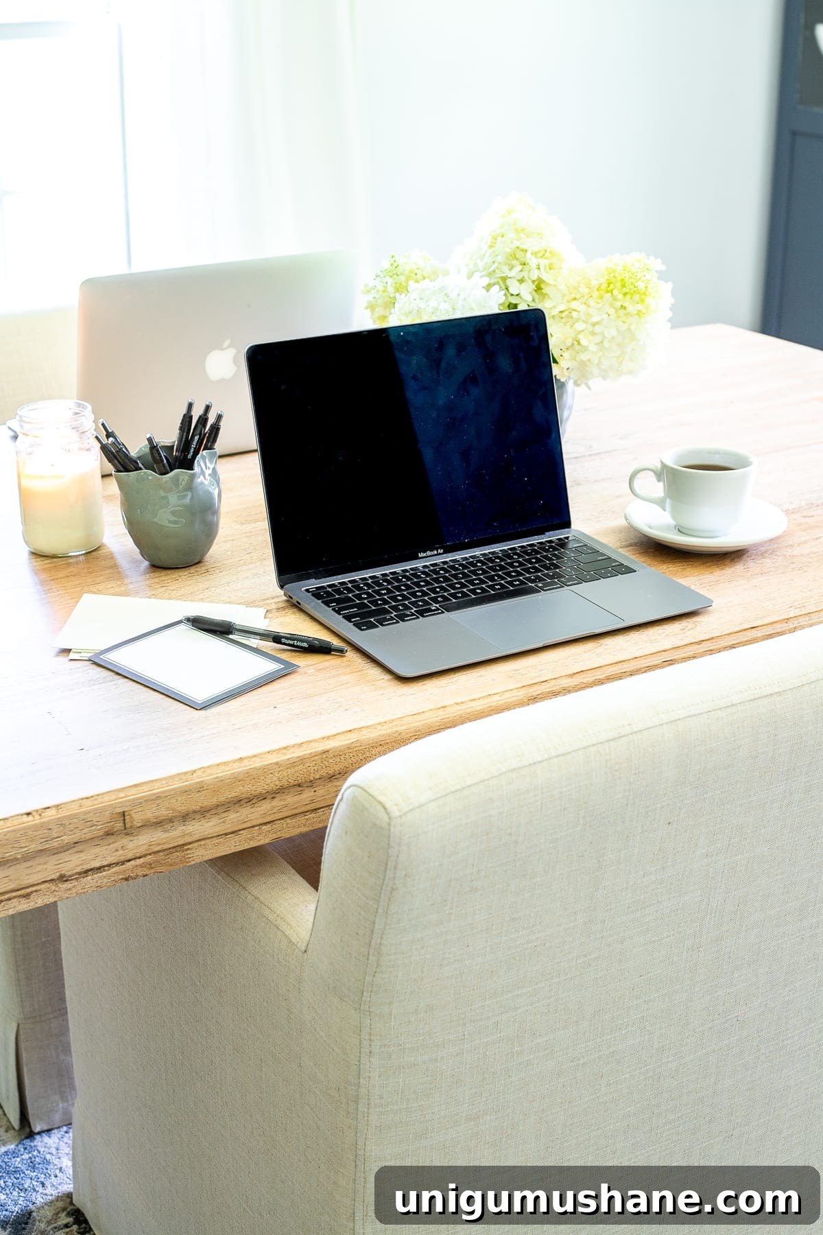14 Things to Declutter for the New Year 7 laptop on home office desk