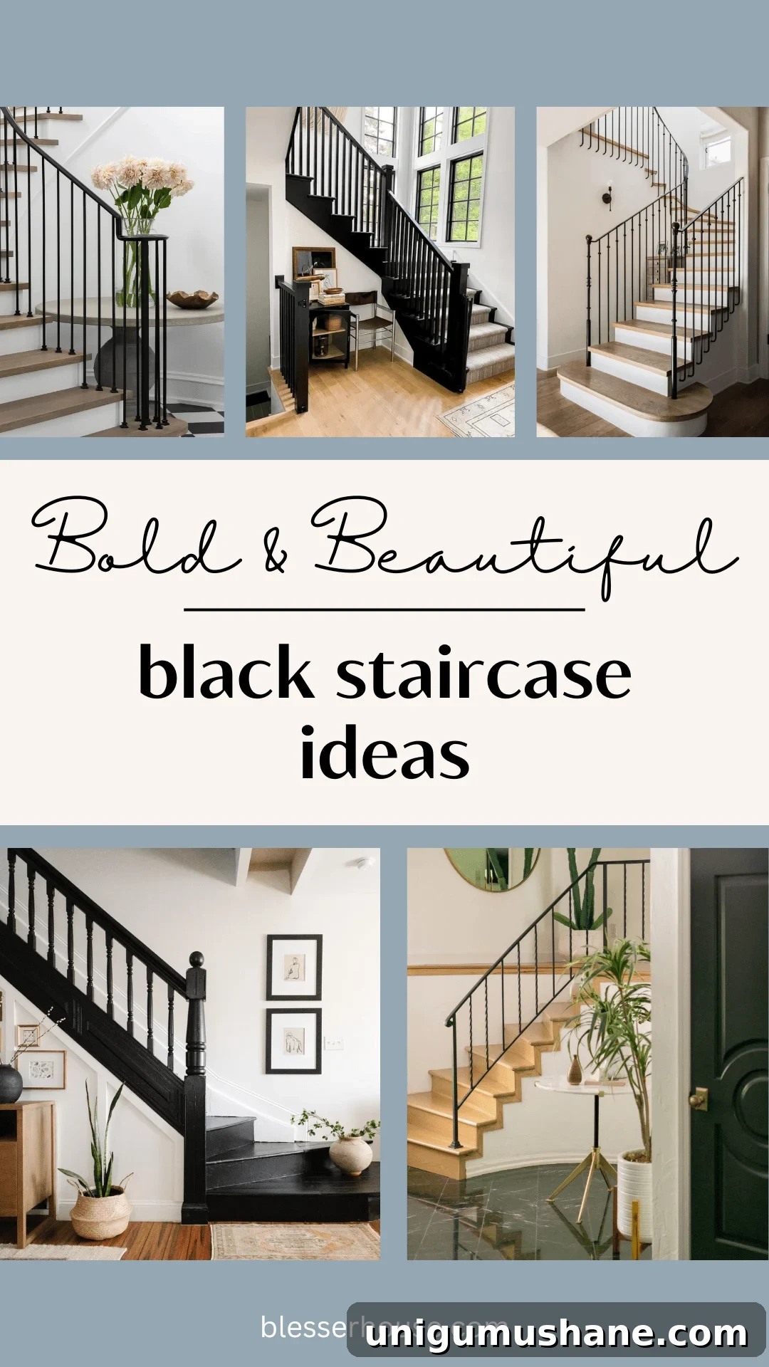 9 Black Stair Railing Ideas to Elevate Your Foyer 3 Black stair railing designs, DIY painted black stair projects, and runner rug ideas for a bold, elegant entry.