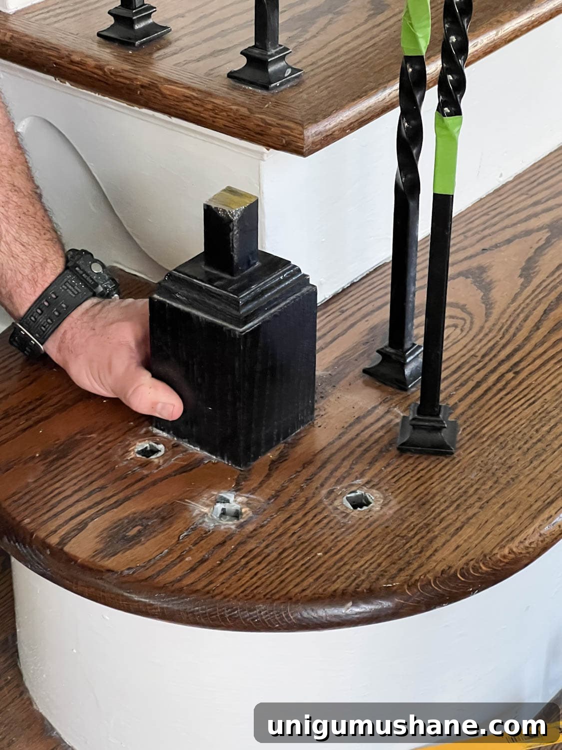 Replace Stair Spindles: DIY Staircase Makeover Guide 14 removing newel post from a stair railing