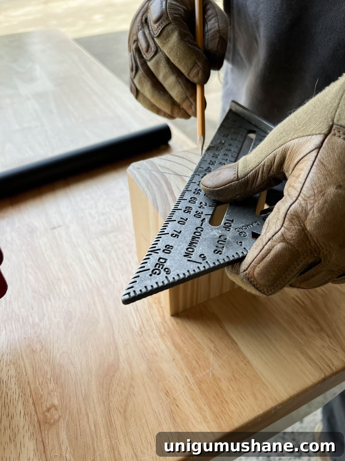 Replace Stair Spindles: DIY Staircase Makeover Guide 16 measuring a new newel post mount from a wood block