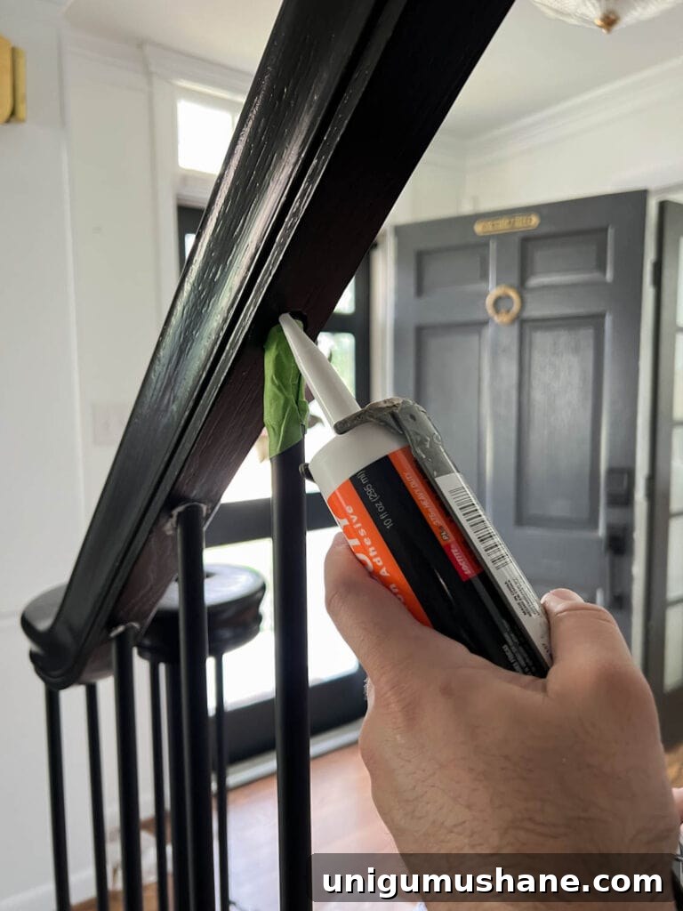Replace Stair Spindles: DIY Staircase Makeover Guide 21 reinforcing stair balusters with construction adhesive in railing