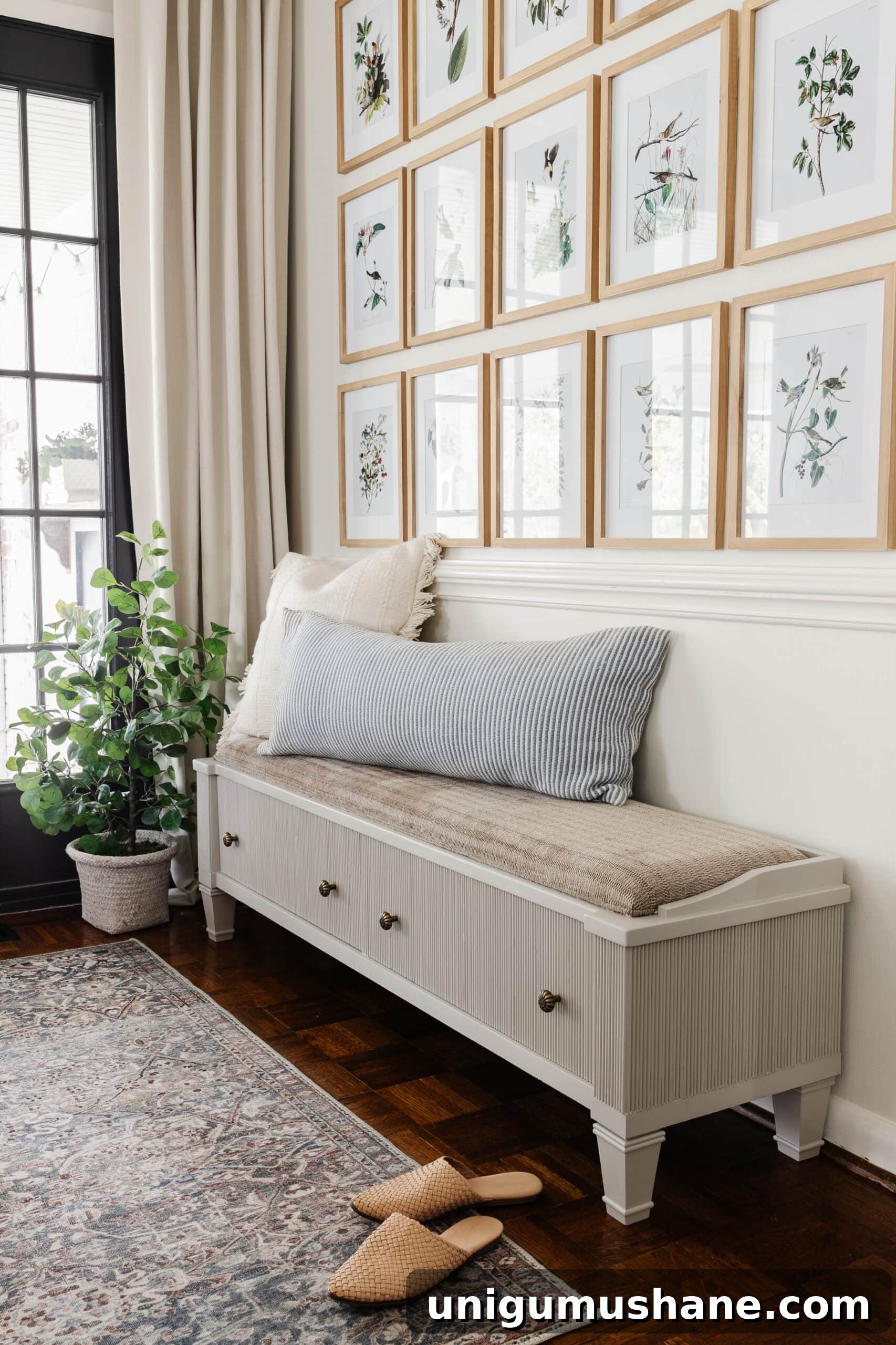 Transform a Shoe Storage Bench with Reeded Trim 4 entryway bench with decorative reeded molding added