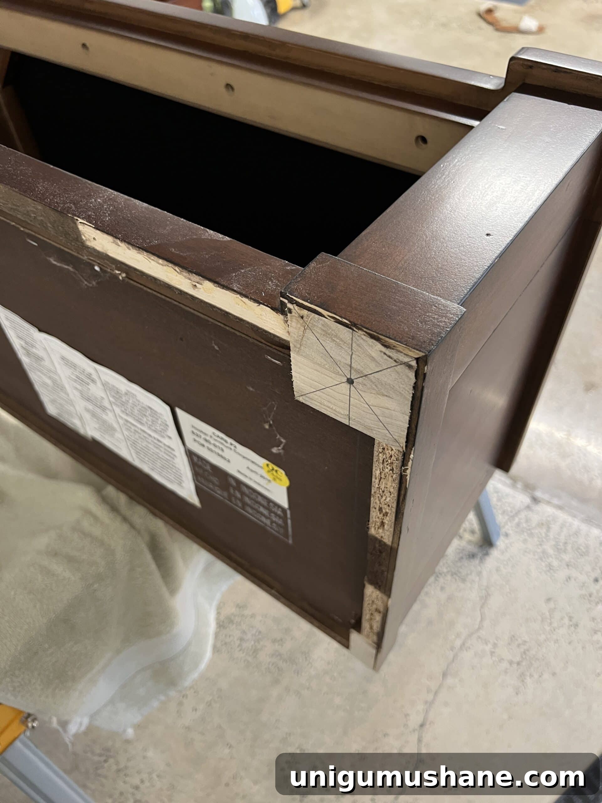 Transform a Shoe Storage Bench with Reeded Trim 8 marking bottom of bench to replace furniture legs