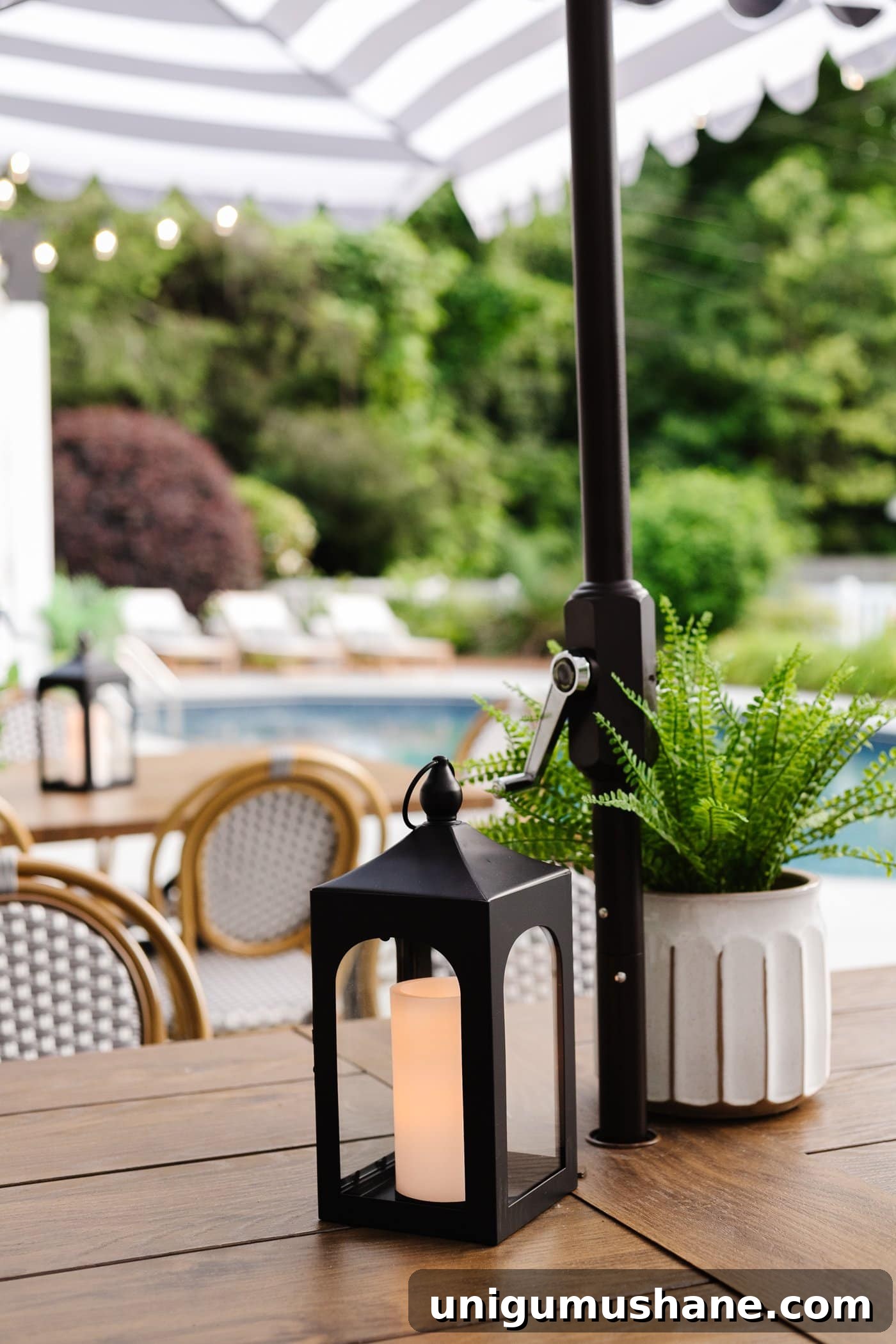 41 Budget-Friendly Backyard Projects for Outdoor Living 36 fake outdoor plant on a patio table