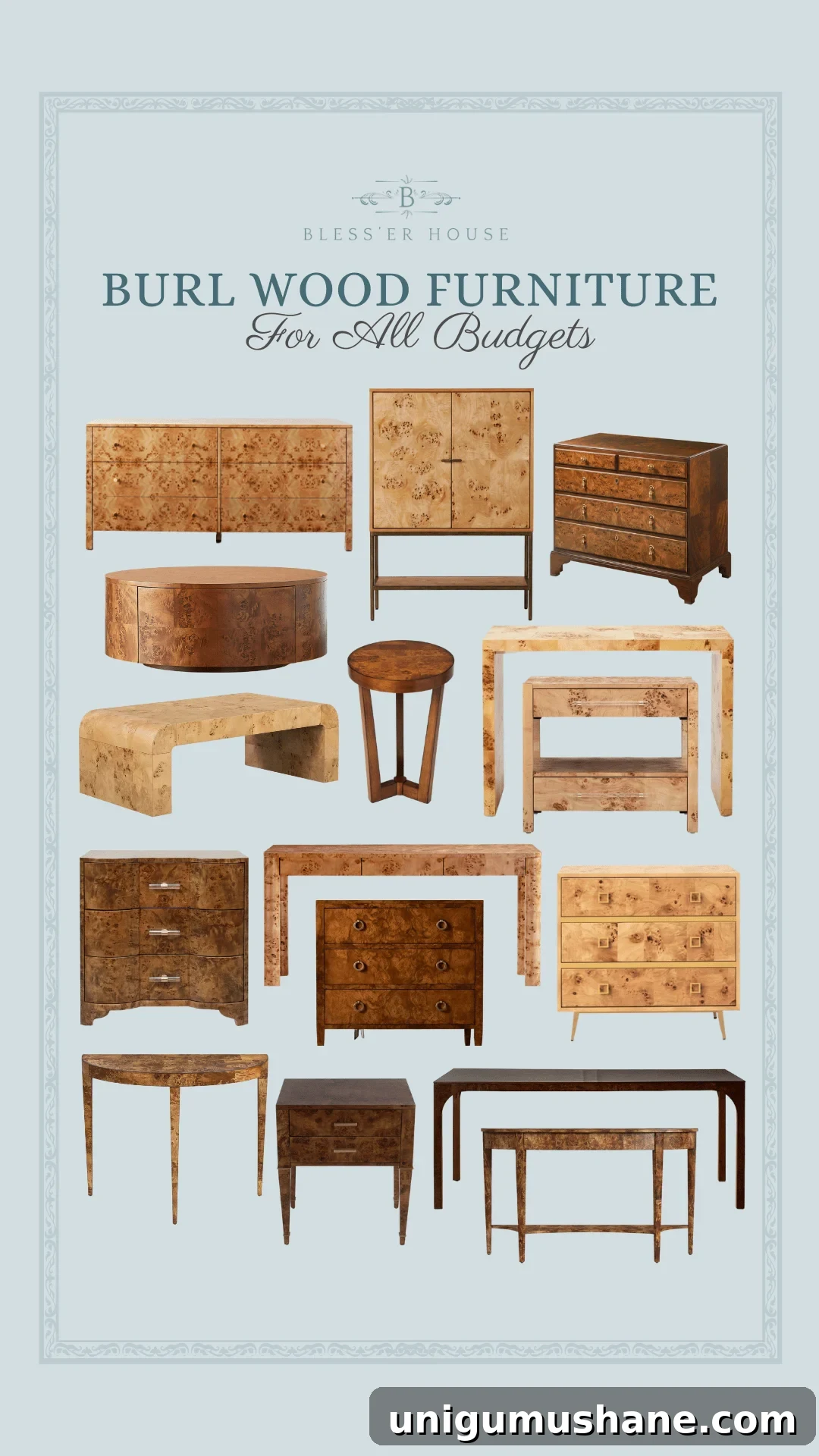 Burl Wood Furniture for Every Budget: Refinished Burl Dresser 7 burl wood furniture for all budgets - burl wood tables desks consoles and chests