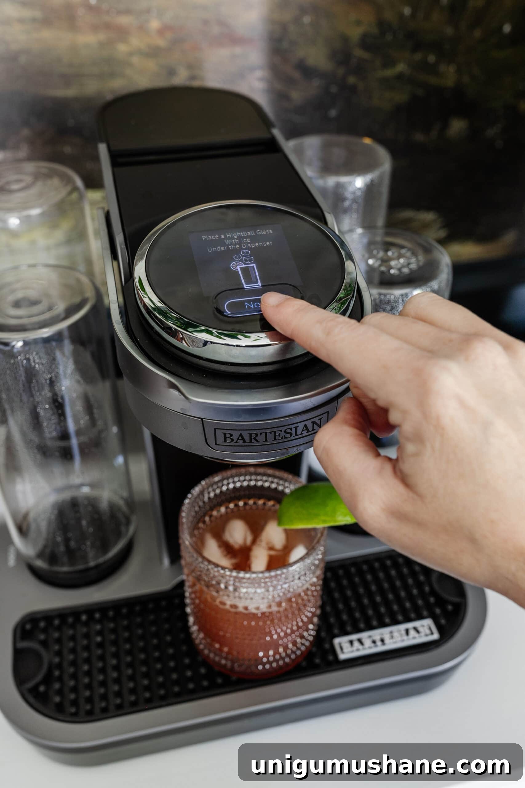Bartesian Cocktail Maker Review: Unbiased Hands-On Verdict 4 bartesian machine touch screen button to make a drink