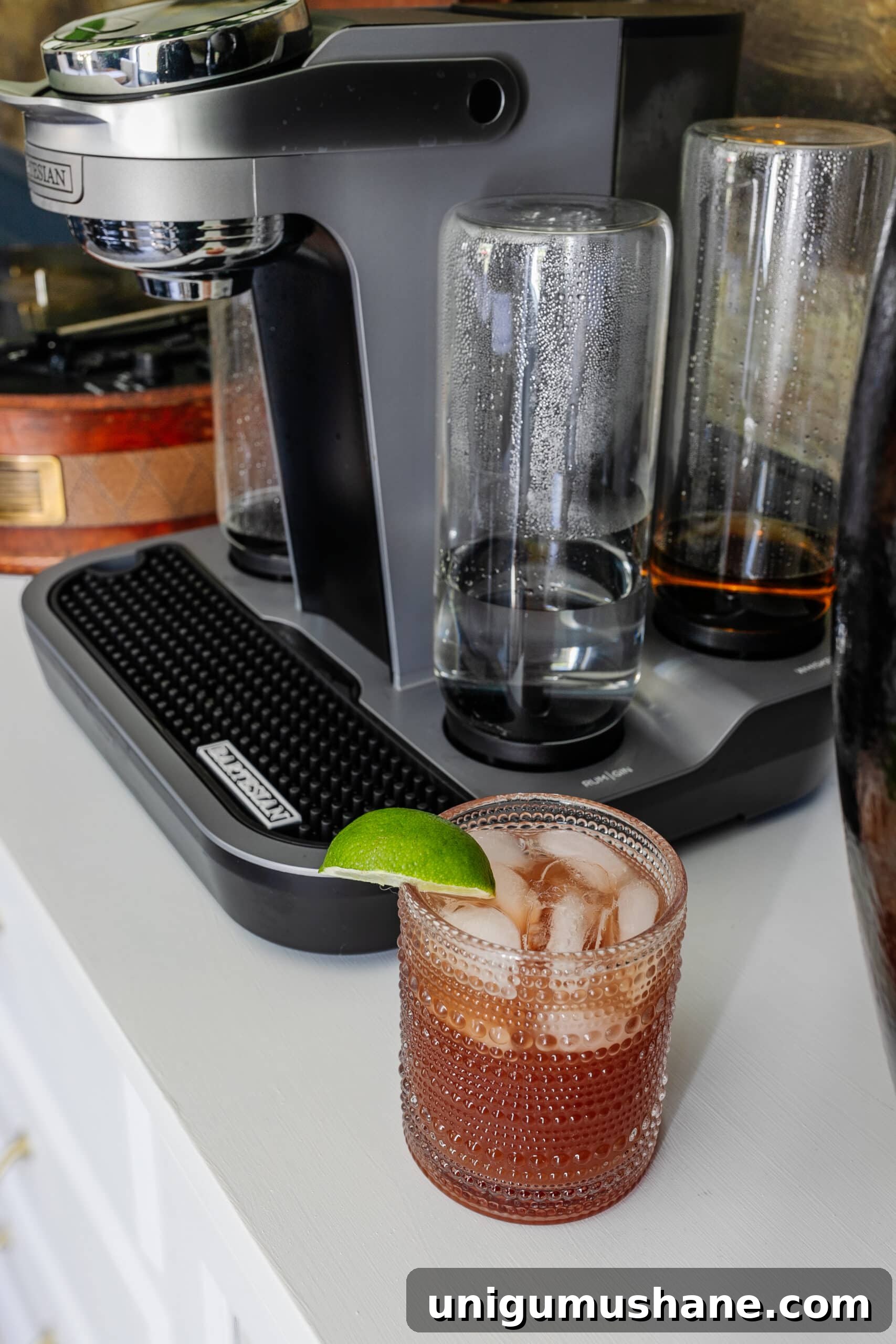 Bartesian Cocktail Maker Review: Unbiased Hands-On Verdict 8 Rum Breeze cocktail made in a coffee maker style cocktail machine