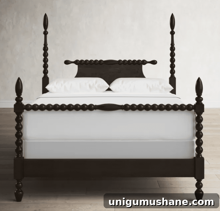 wood spindle poster antique bed