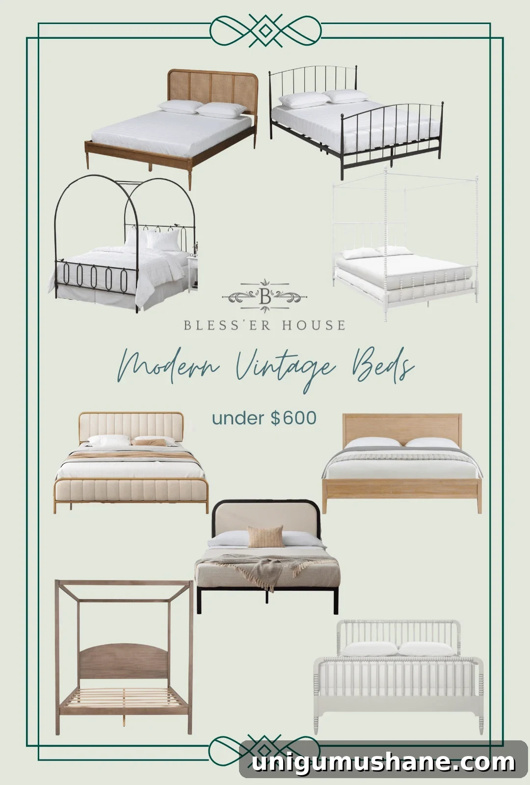 modern vintage beds under $600