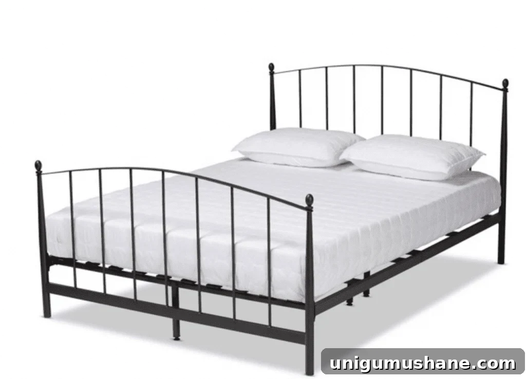 black spindle platform bed