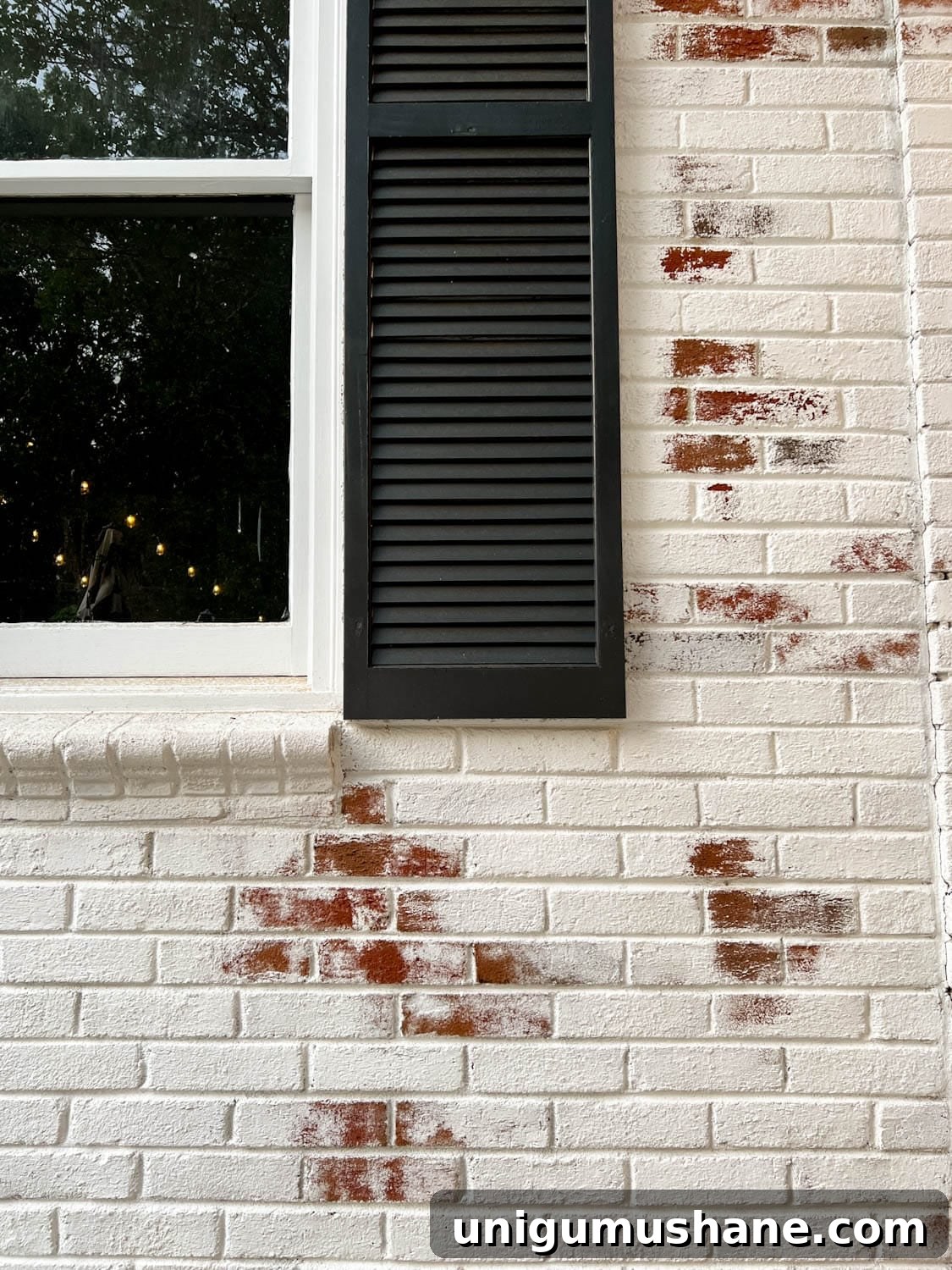 Limewashed Brick Cleaning and Maintenance Guide 6 white limewashed brick and black shutters