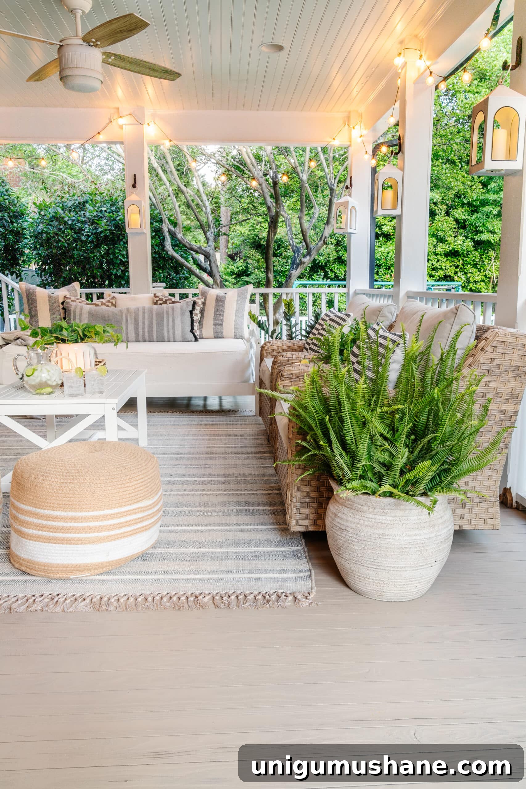 How to Get a Neutral Driftwood Look with Deck Stain 5 light neutral driftwood stain color on a back porch with Behr Taupe