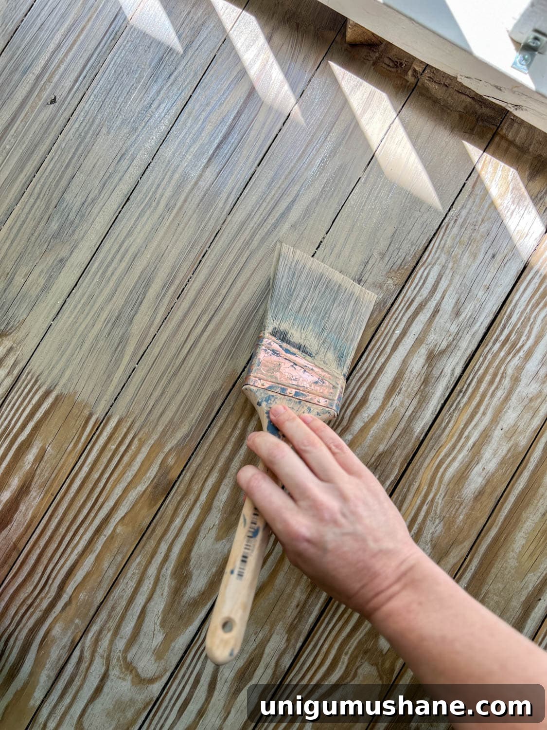How to Get a Neutral Driftwood Look with Deck Stain 7 Behr Taupe Stain to remove yellow tone from wood deck