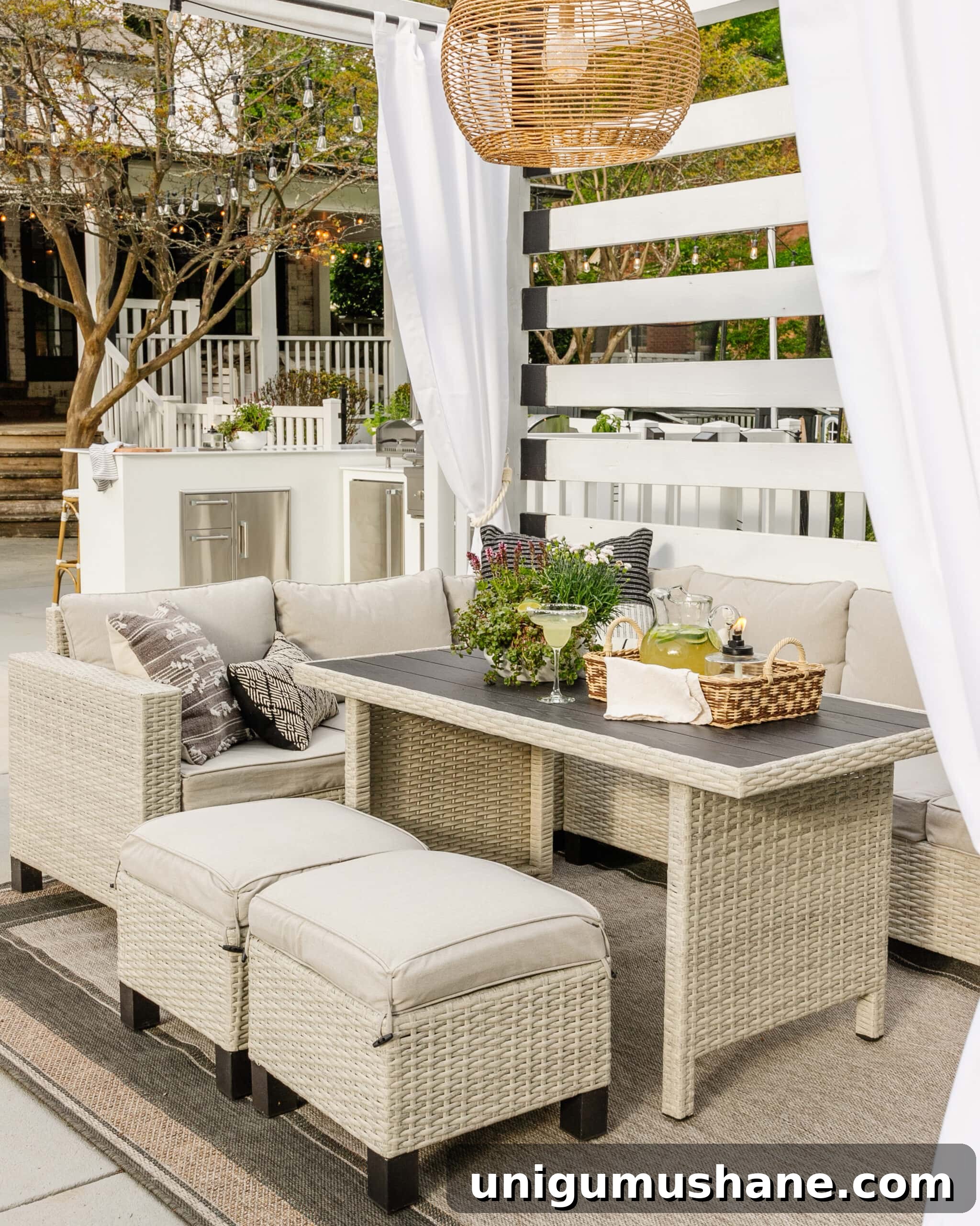 Walmart Patio Furniture After 2 Years: Durability Review 12 backyard pool cabana with wicker sectional dining set