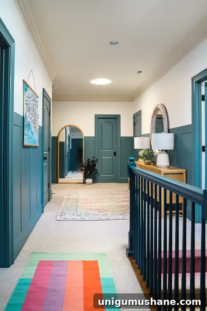 sherwin williams refuge in a hallway on board and batten and doors